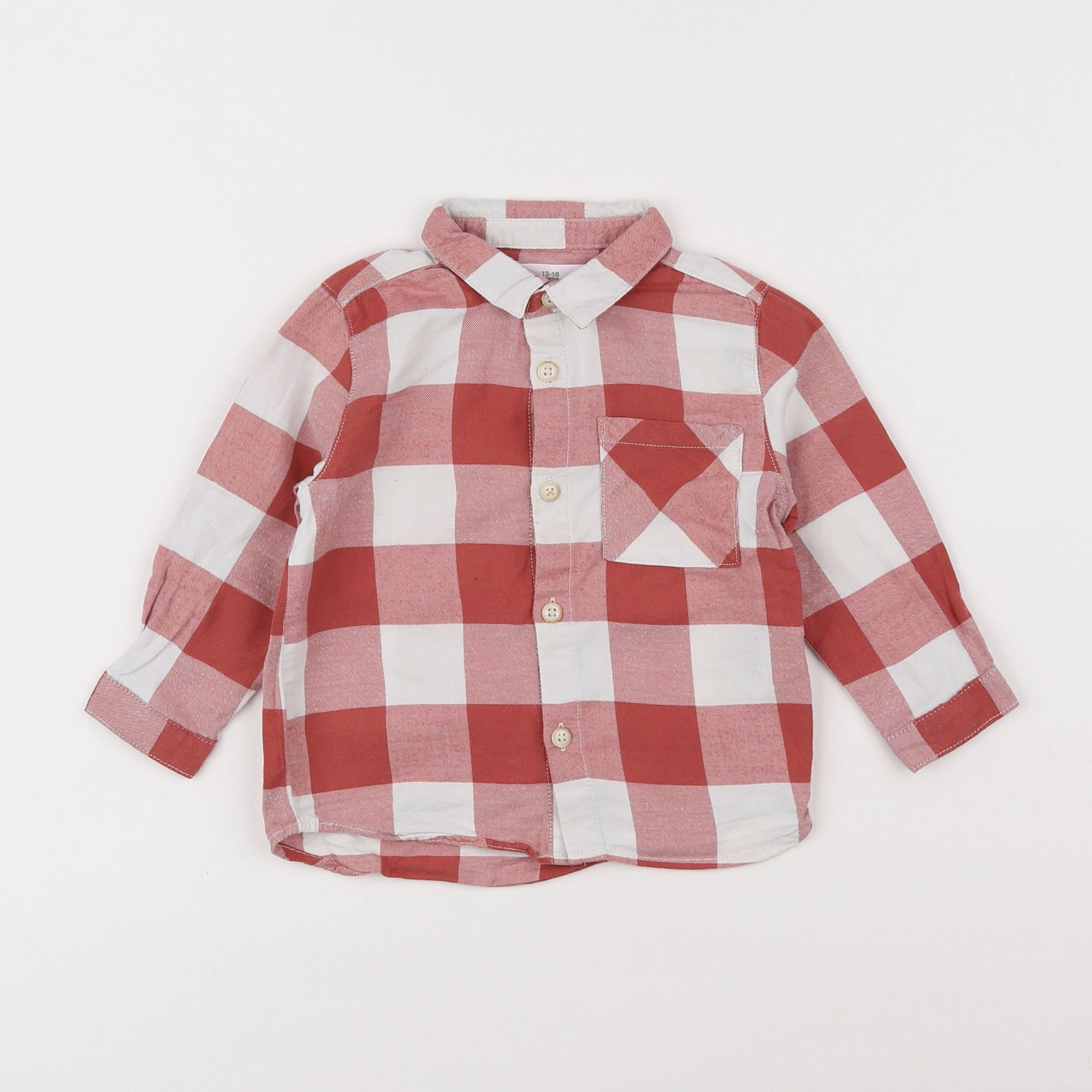 Zara - chemise rouge - 12/18 mois