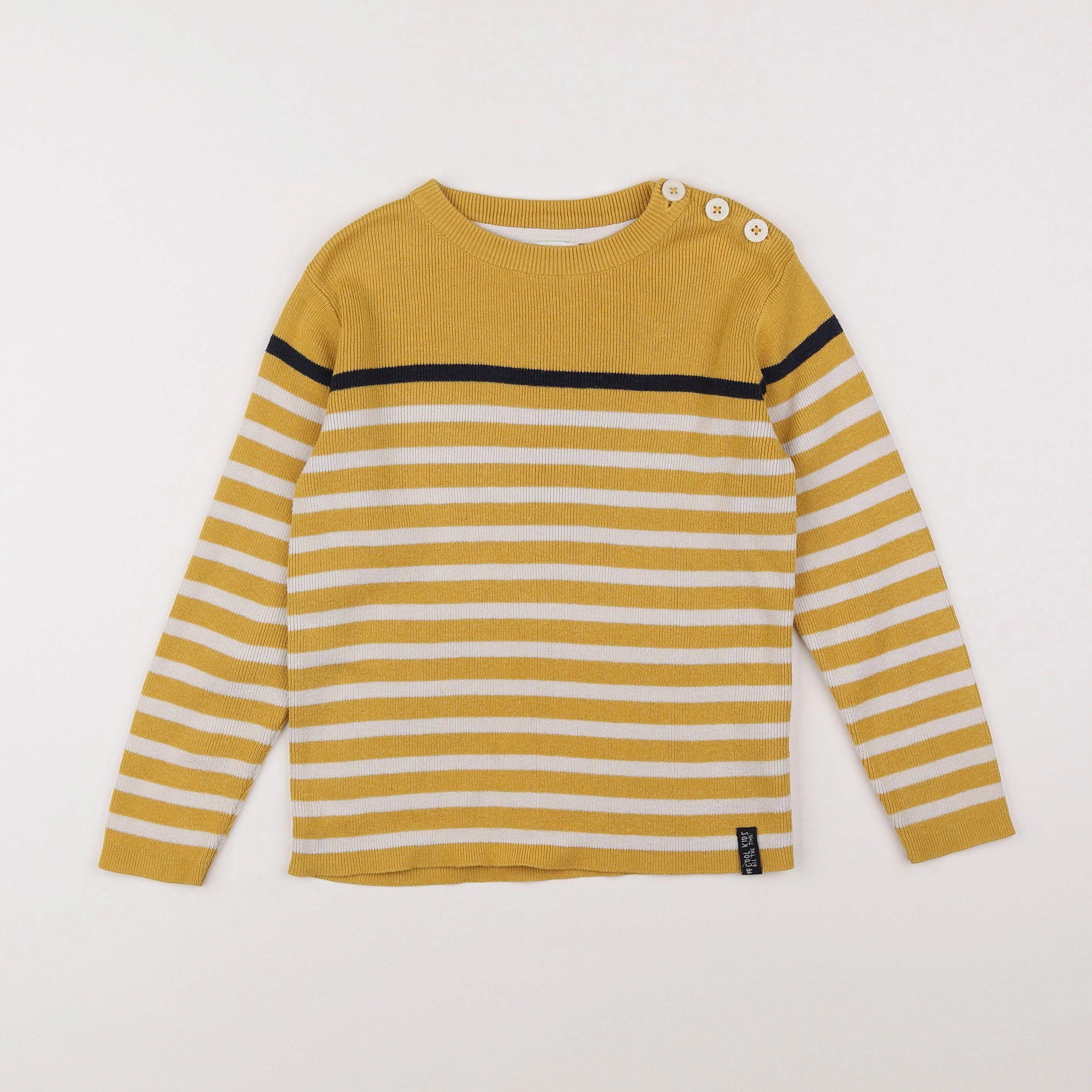 Vertbaudet - pull jaune - 6 ans