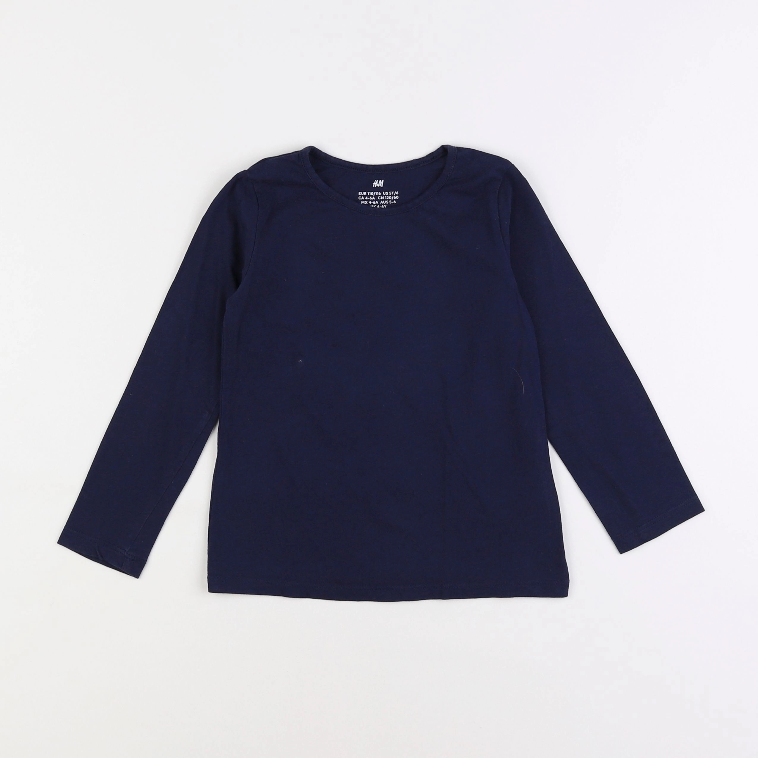 H&M - tee-shirt bleu - 4/6 ans