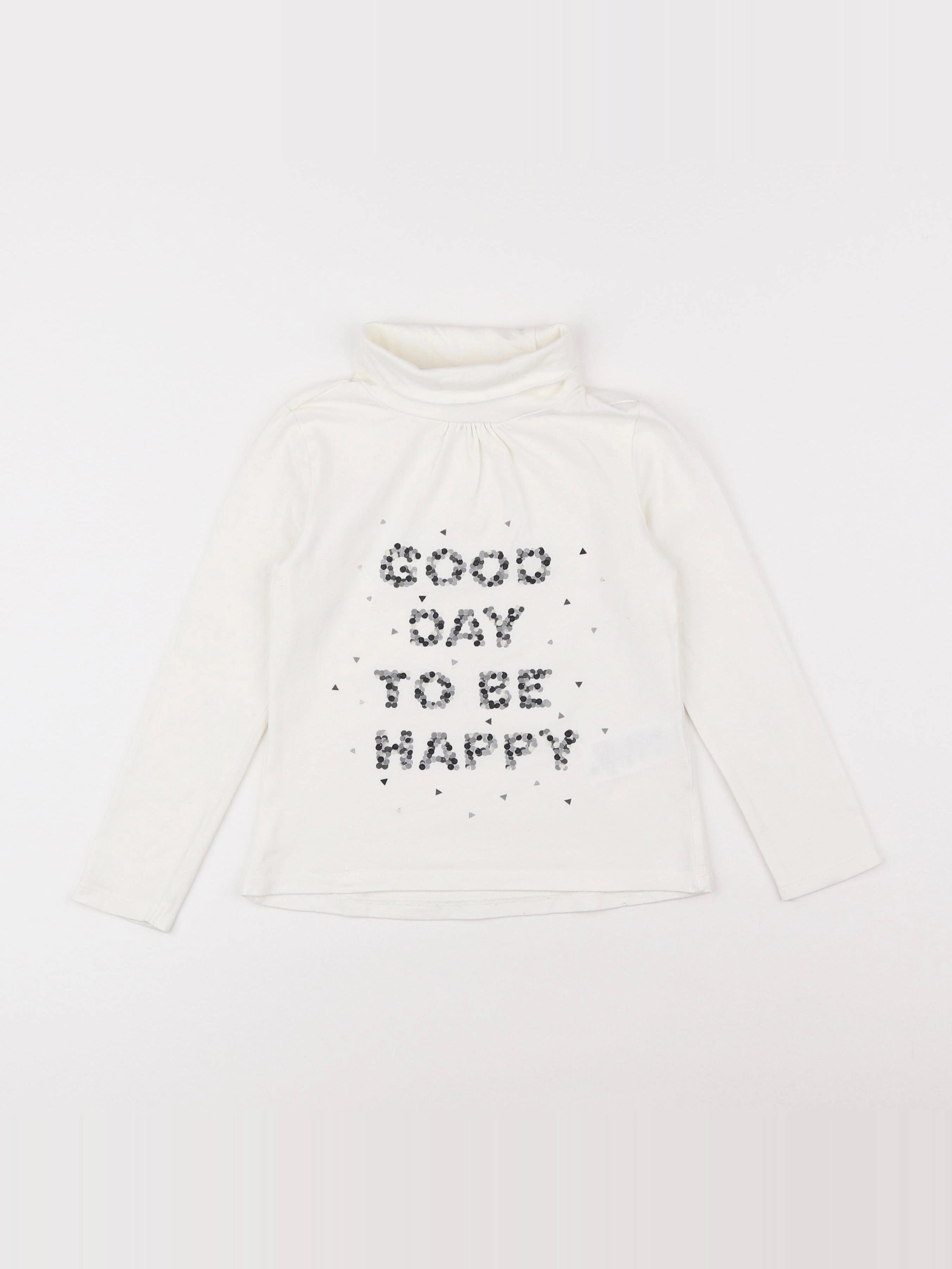 Vertbaudet - sous-pull blanc - 5 ans