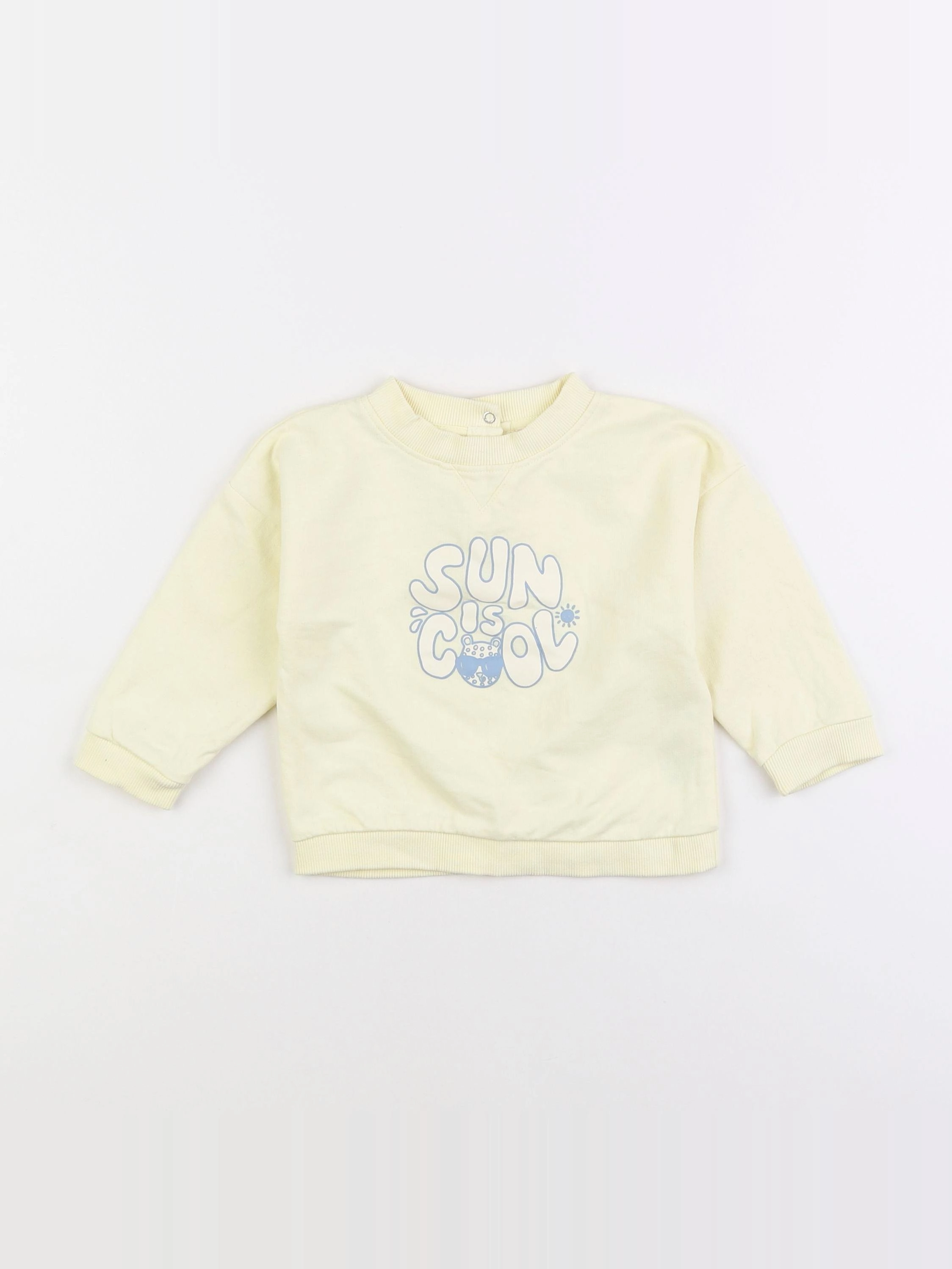 Vertbaudet - sweat jaune - 12 mois