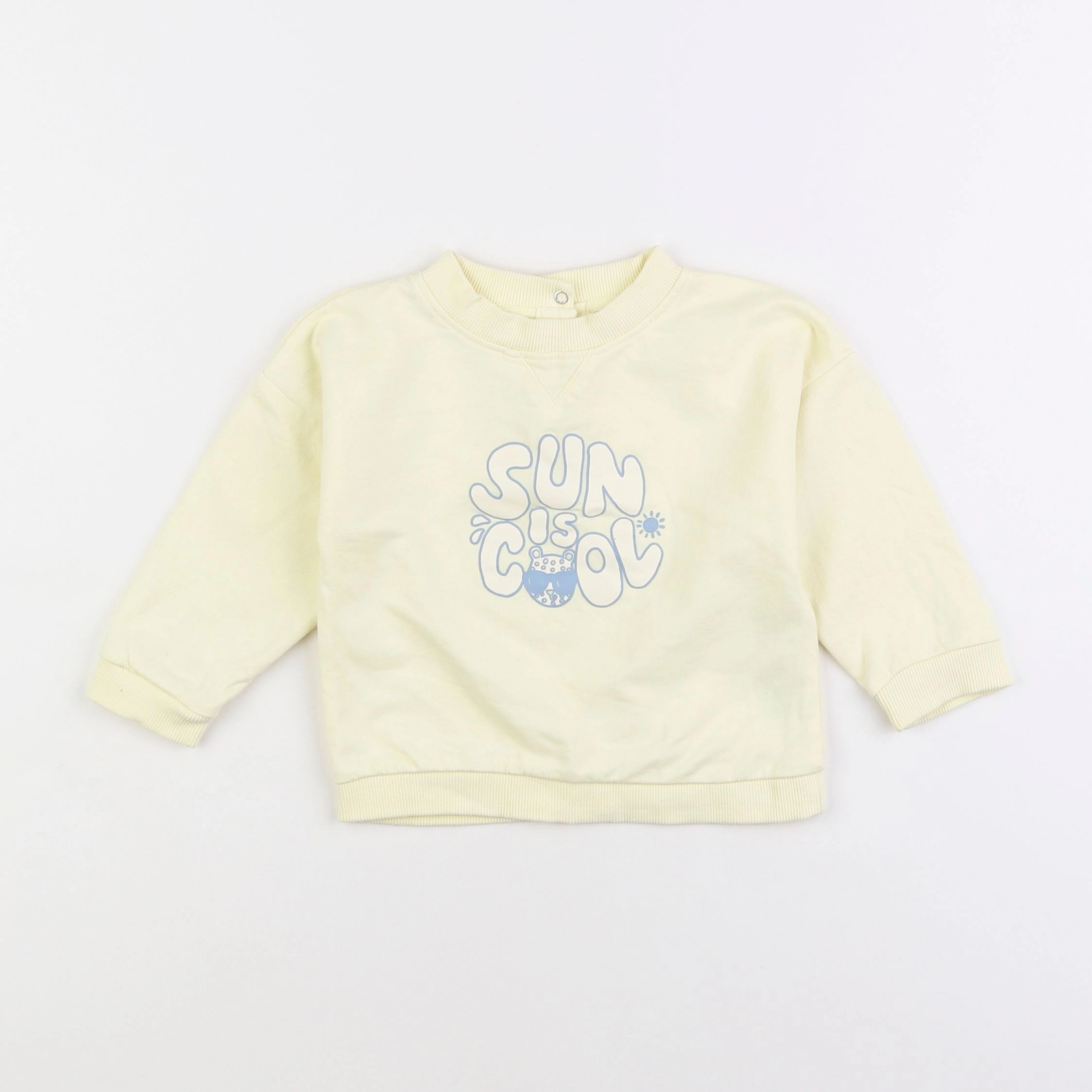 Vertbaudet - sweat jaune - 12 mois