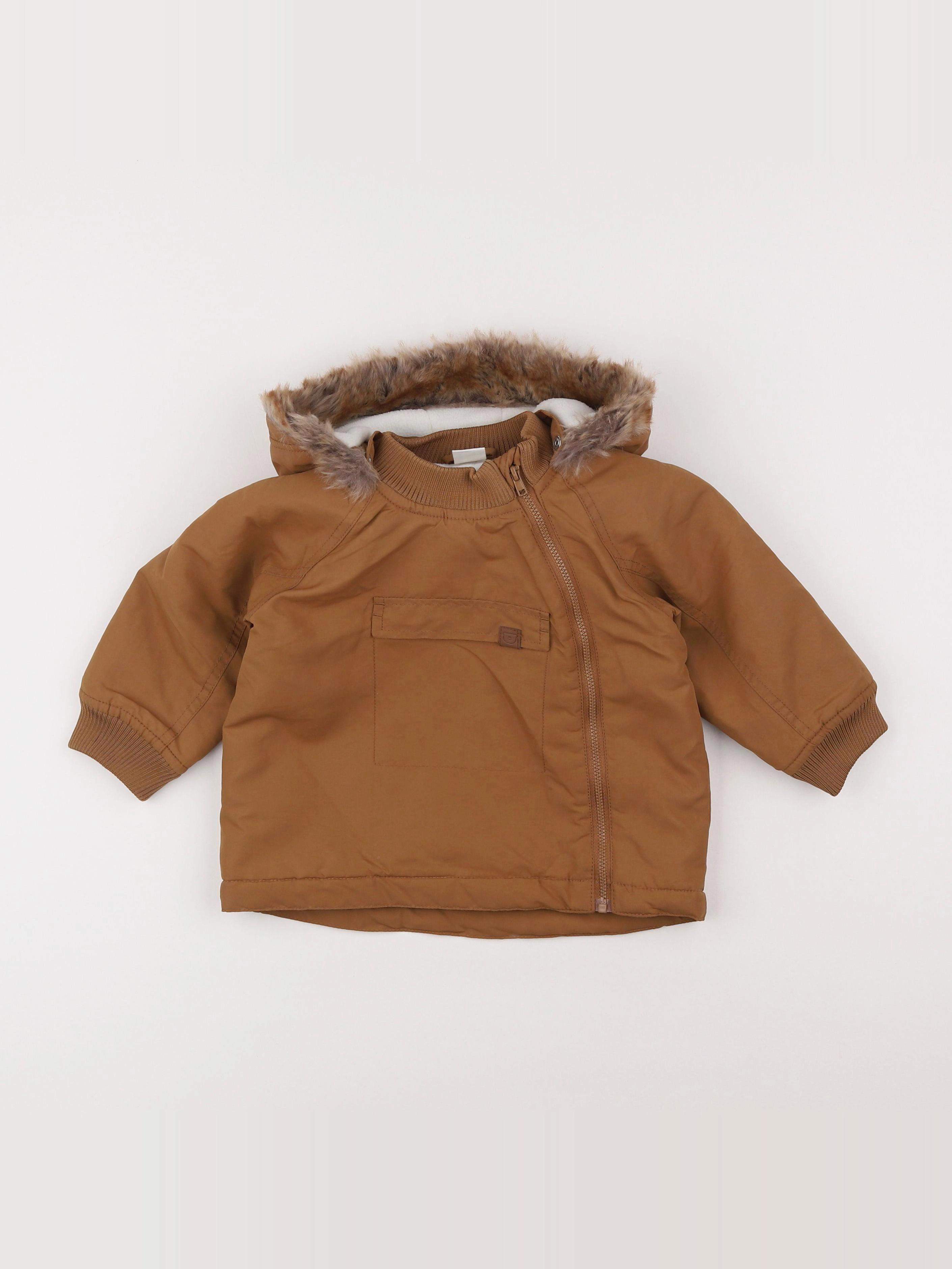 H&M - veste doublé marron - 9/12 mois
