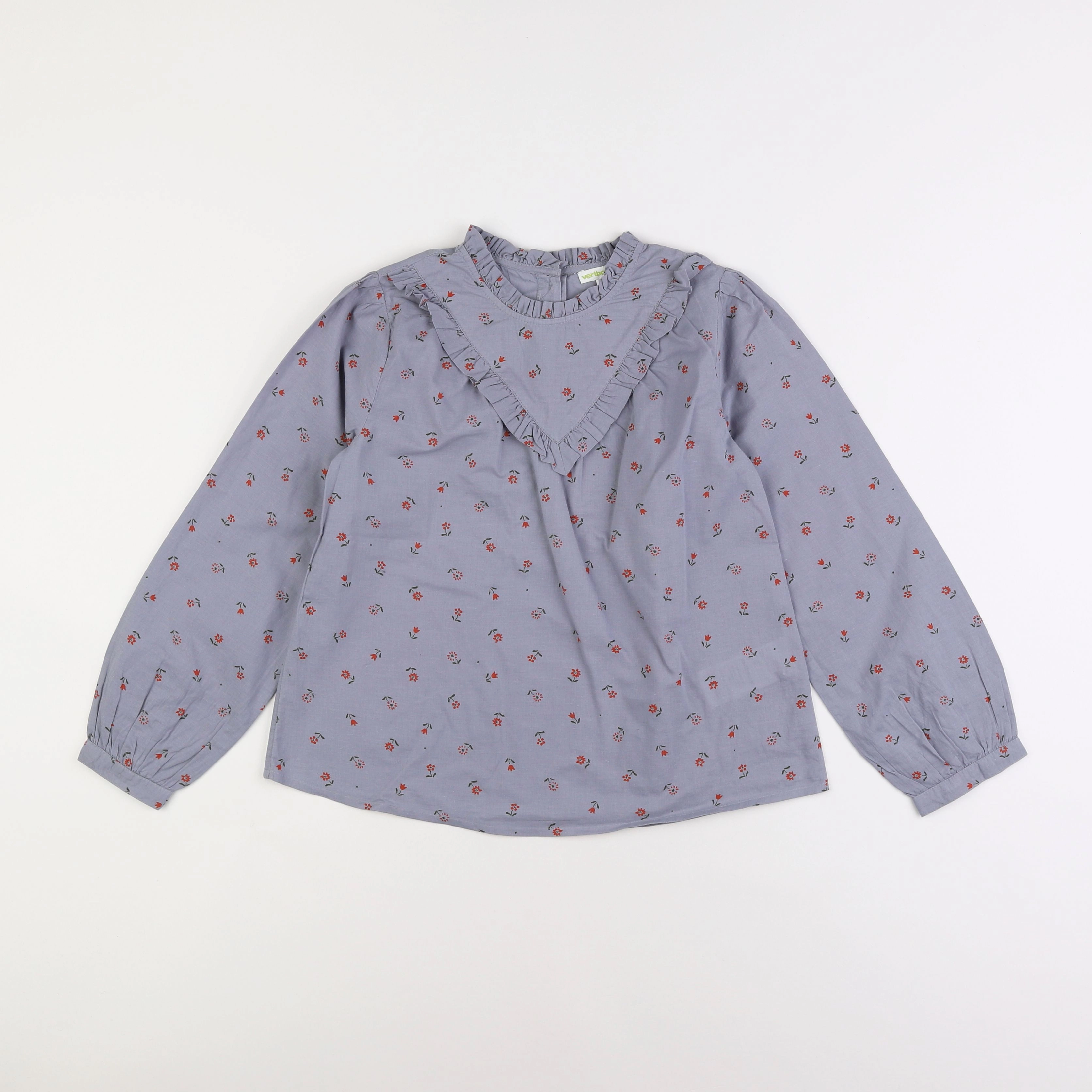 Vertbaudet - blouse gris, rouge - 10 ans