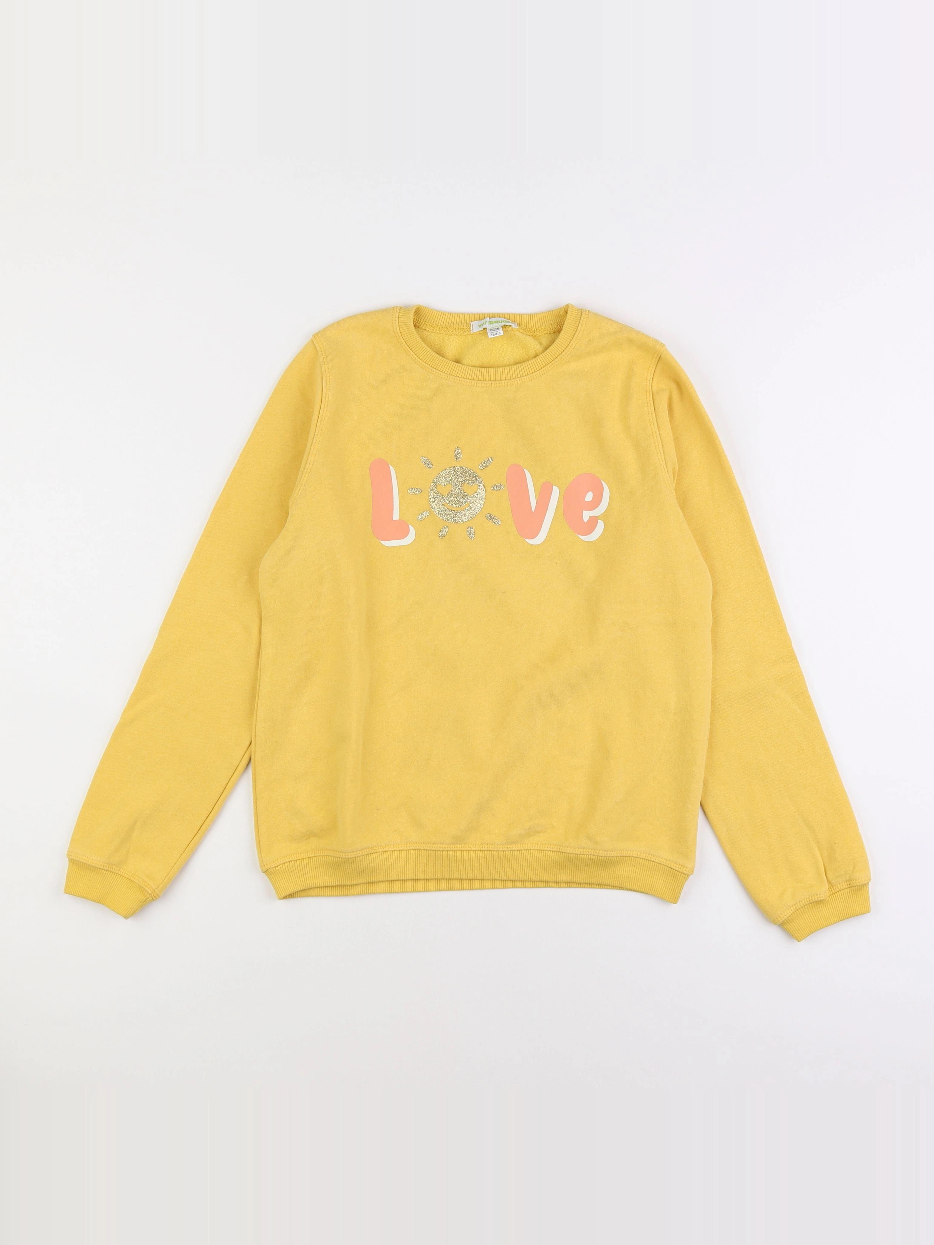 Vertbaudet - sweat jaune - 12 ans