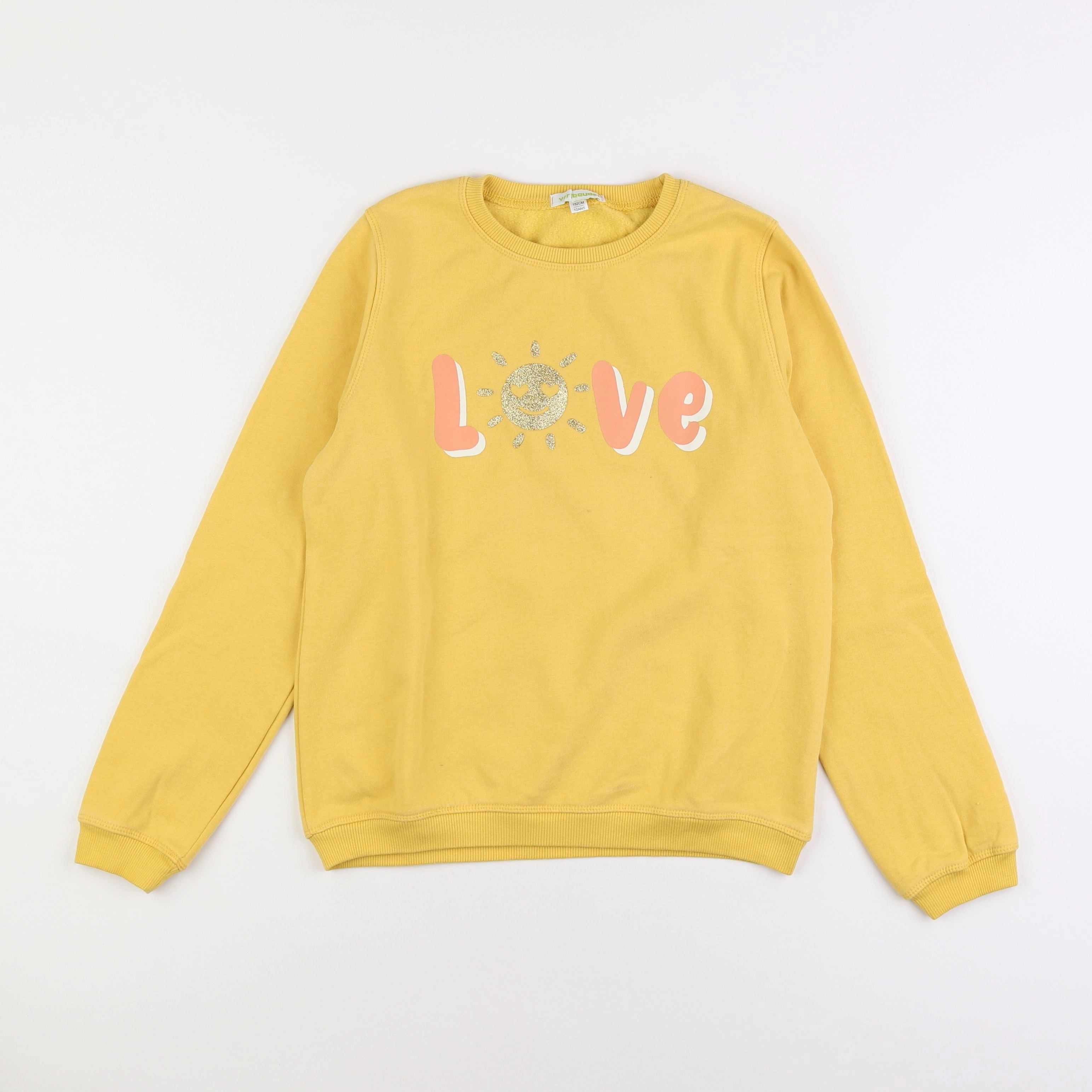 Vertbaudet - sweat jaune - 12 ans