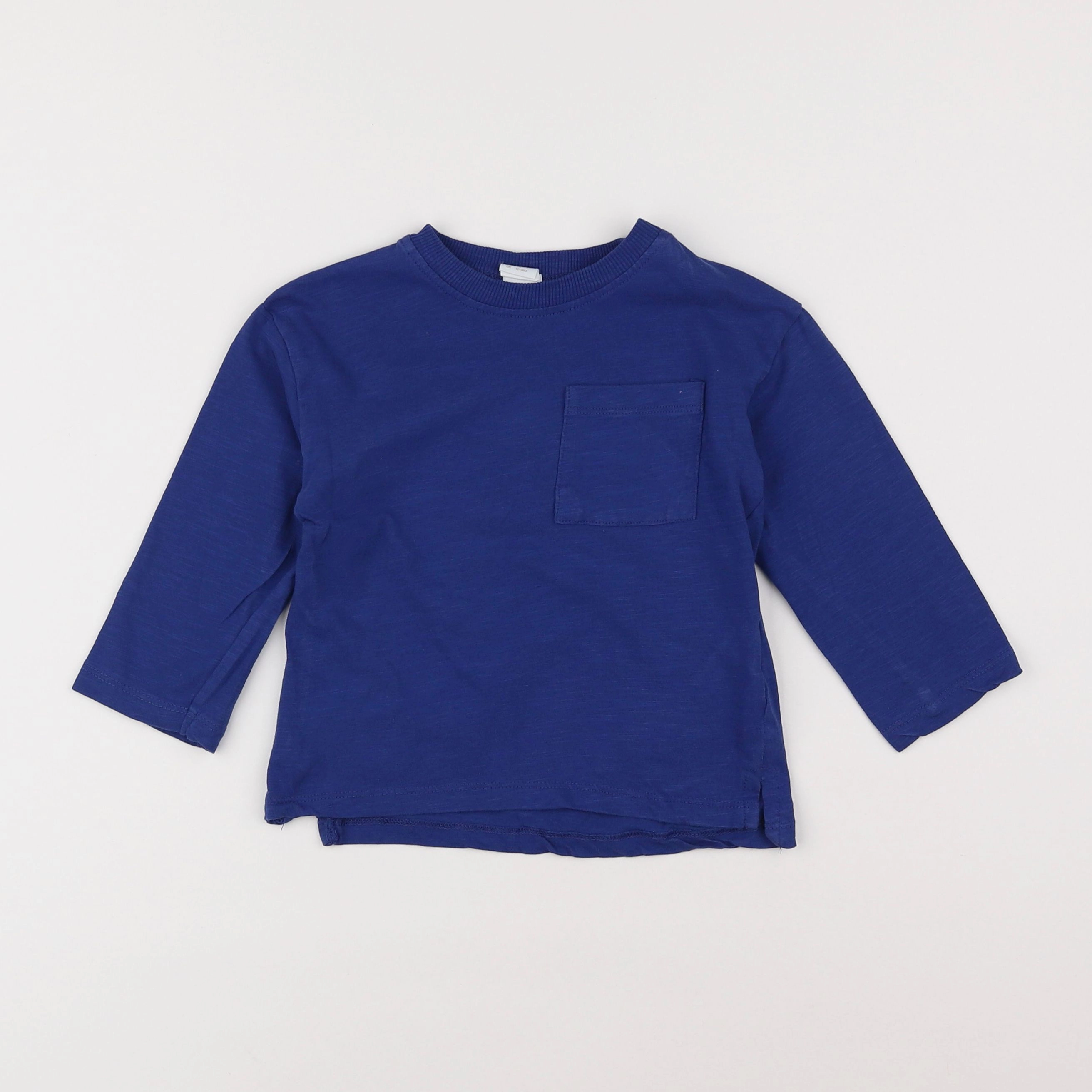 H&M - tee-shirt bleu - 12/18 mois