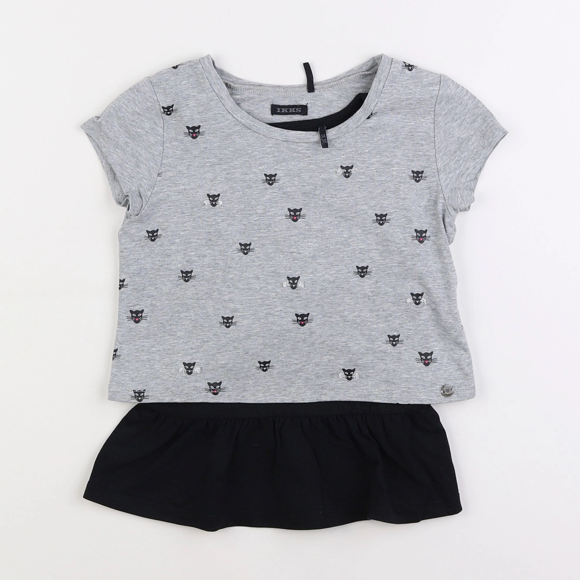 IKKS - tee-shirt gris, noir - 5 ans