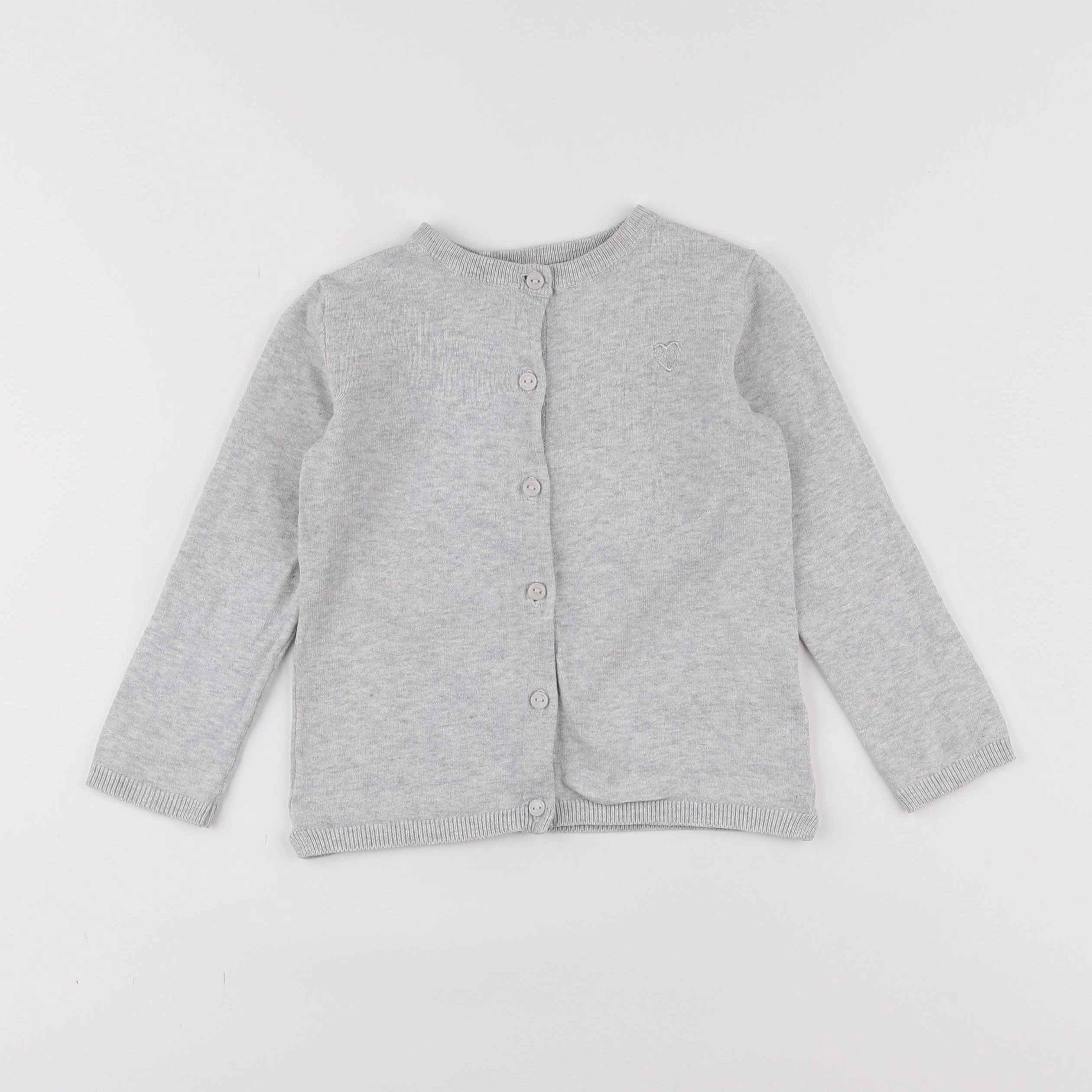 Vertbaudet - gilet gris - 4 ans