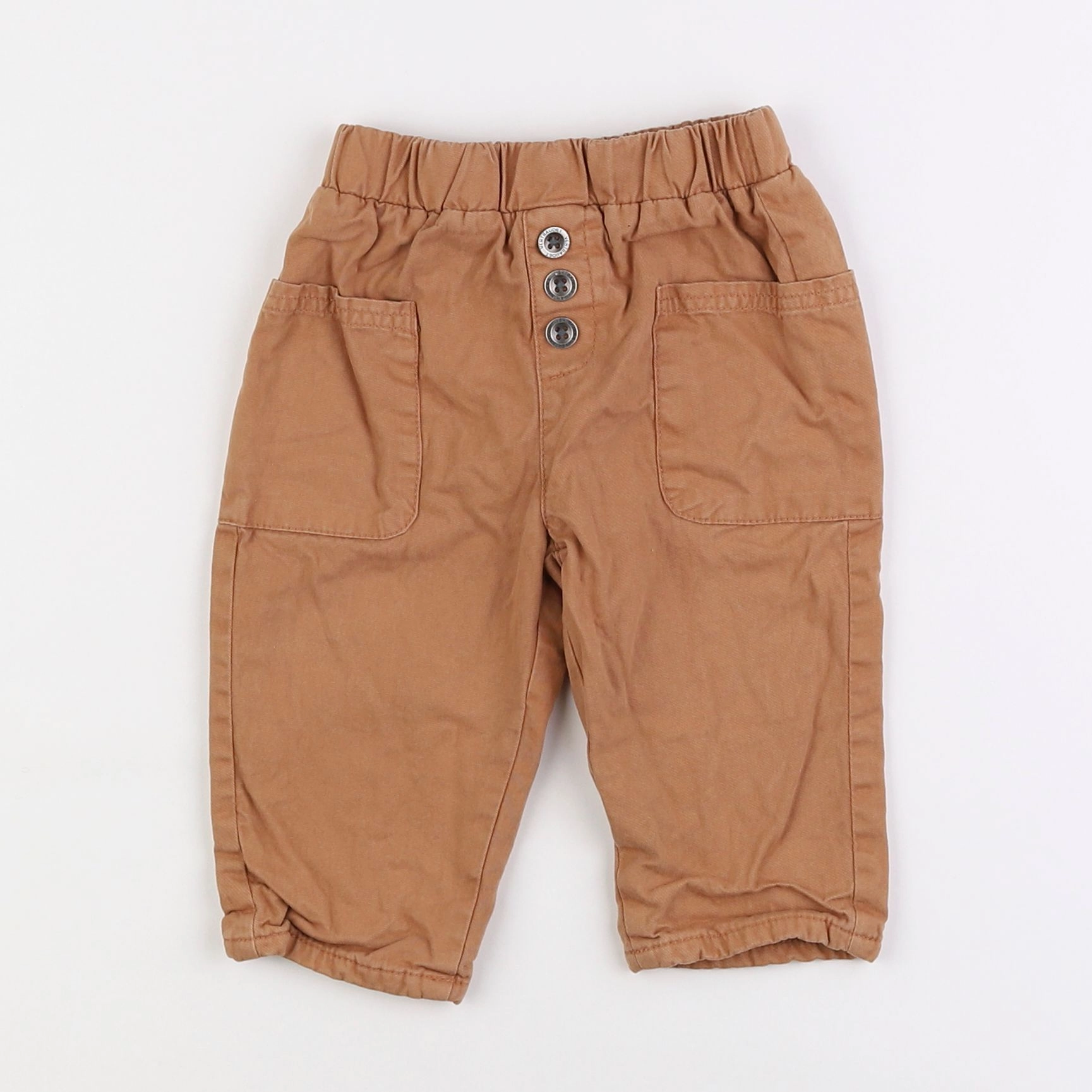 Vertbaudet - pantalon doublé marron - 12 mois