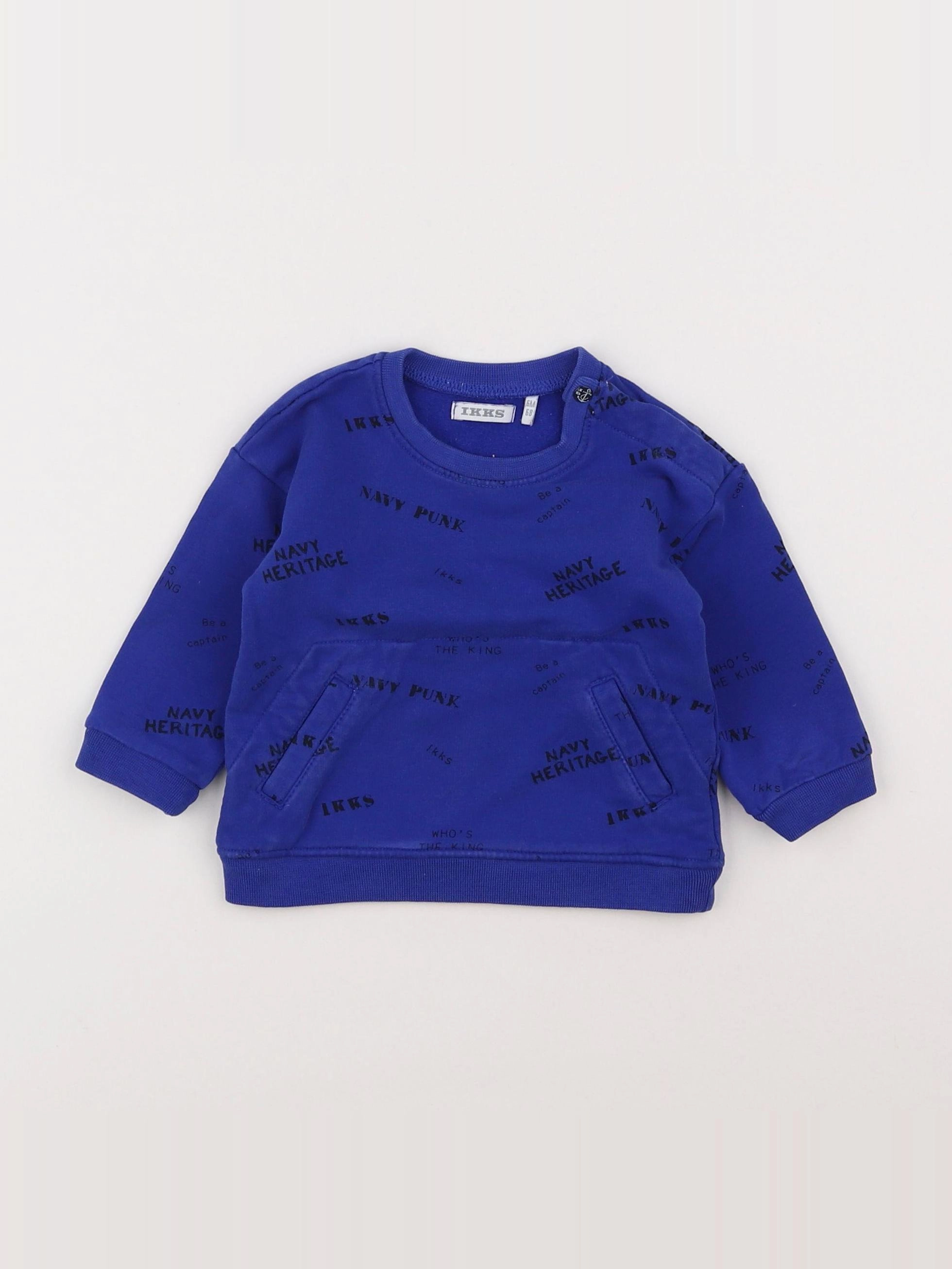 IKKS - sweat bleu - 6 mois