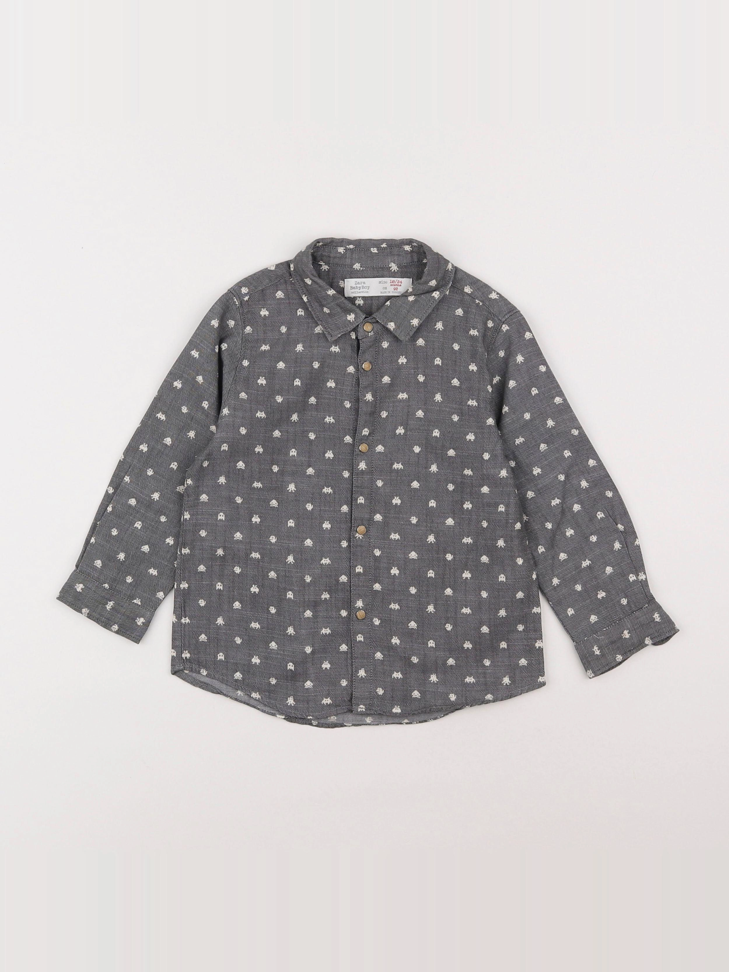 Zara - chemise gris - 18 mois à 2 ans