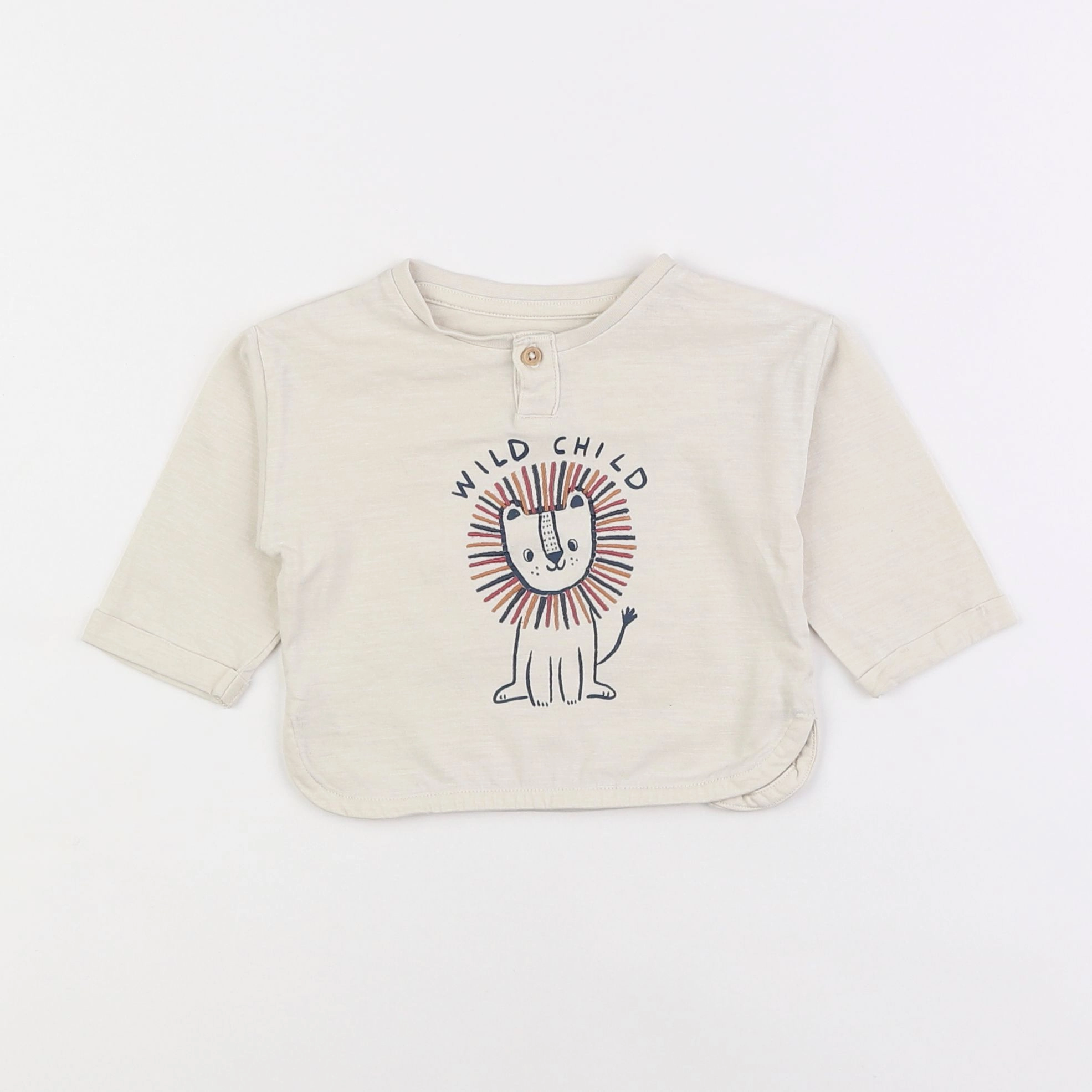 Vertbaudet - tee-shirt beige - 6 mois