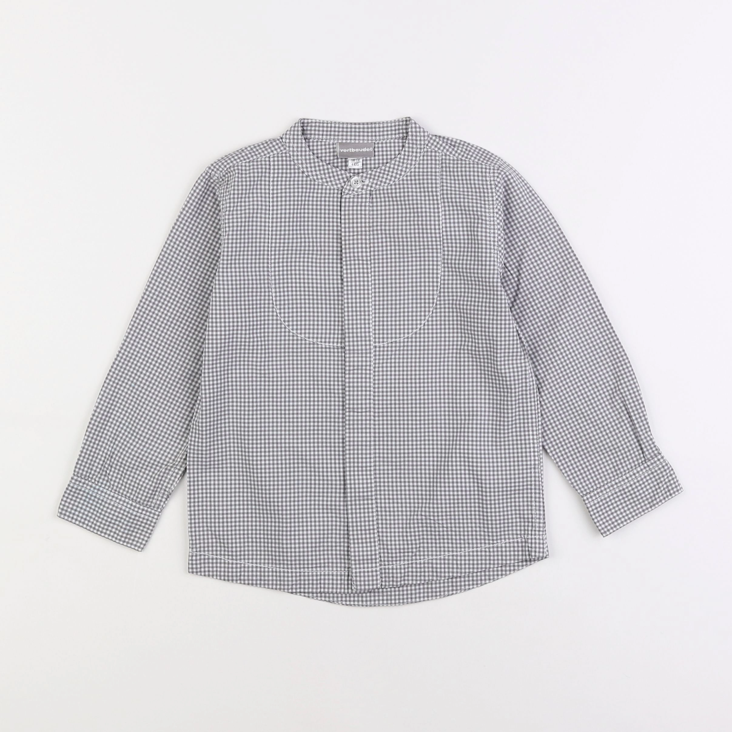 Vertbaudet - chemise blanc, gris - 4 ans