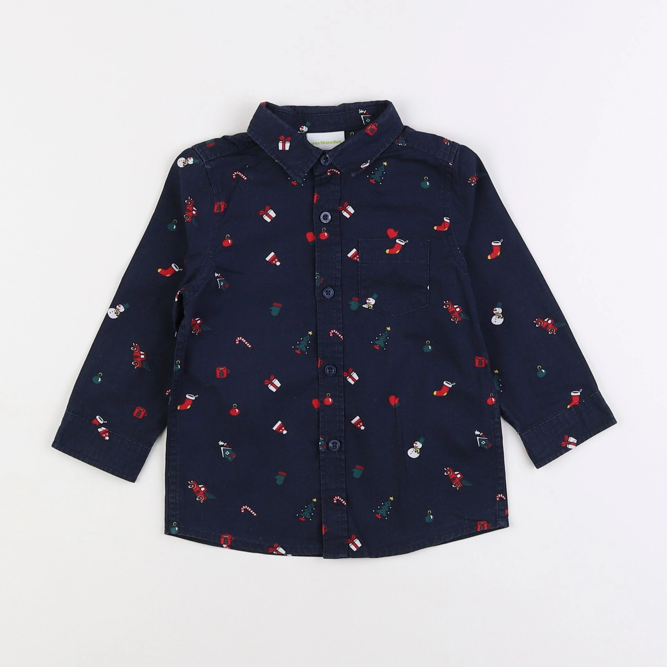 Vertbaudet - chemise bleu - 2 ans