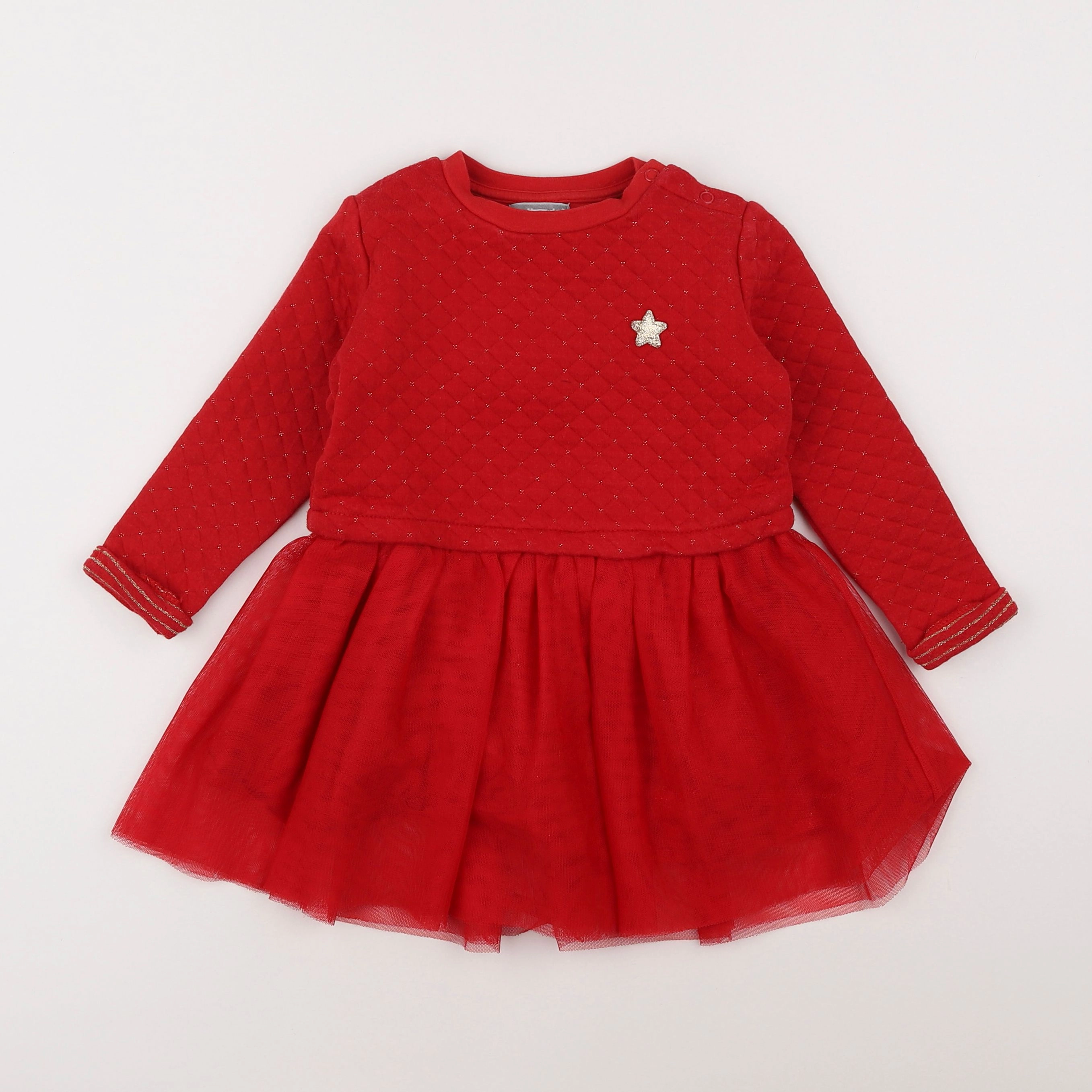 Vertbaudet - robe rouge, or - 3 ans