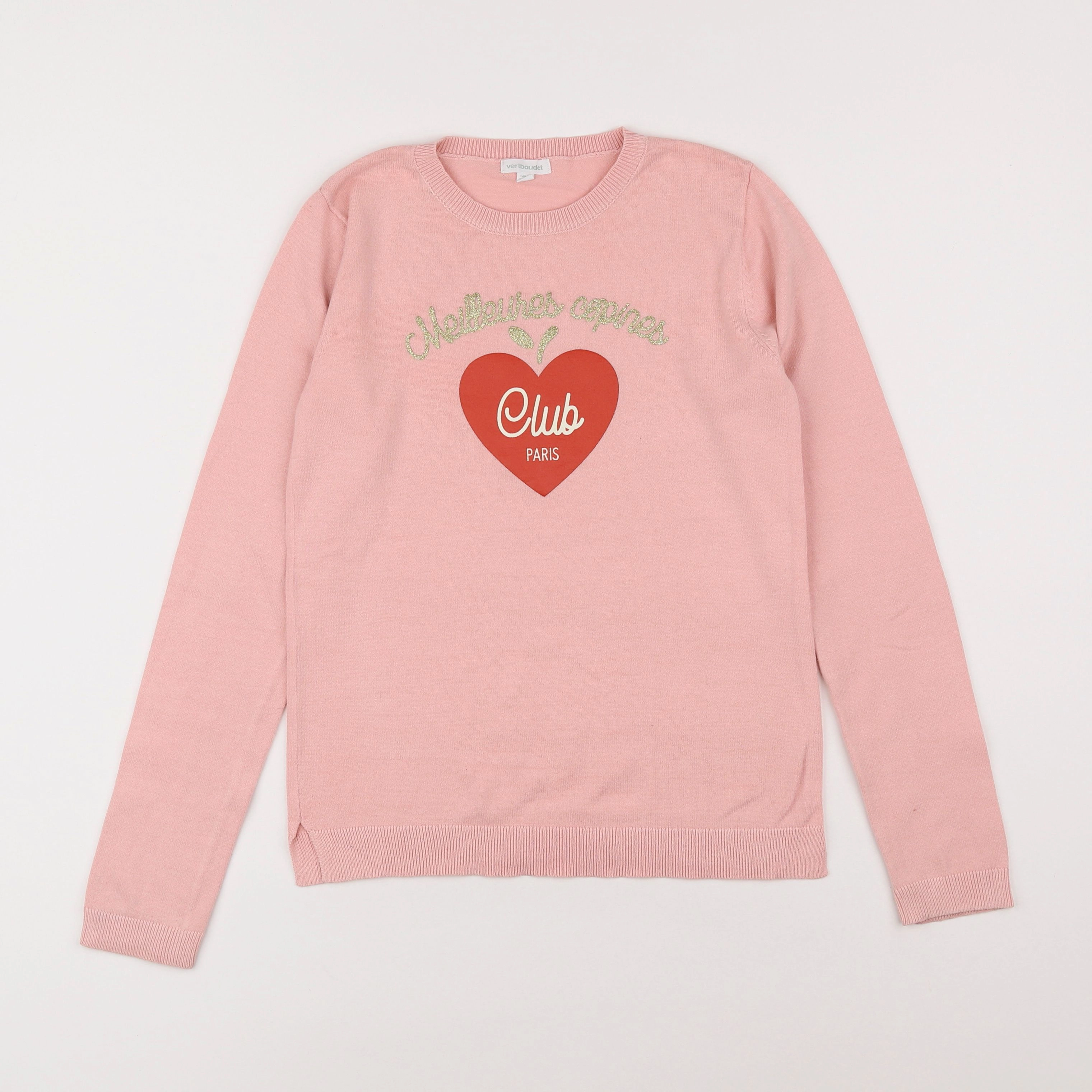 Vertbaudet - pull rose - 10 ans