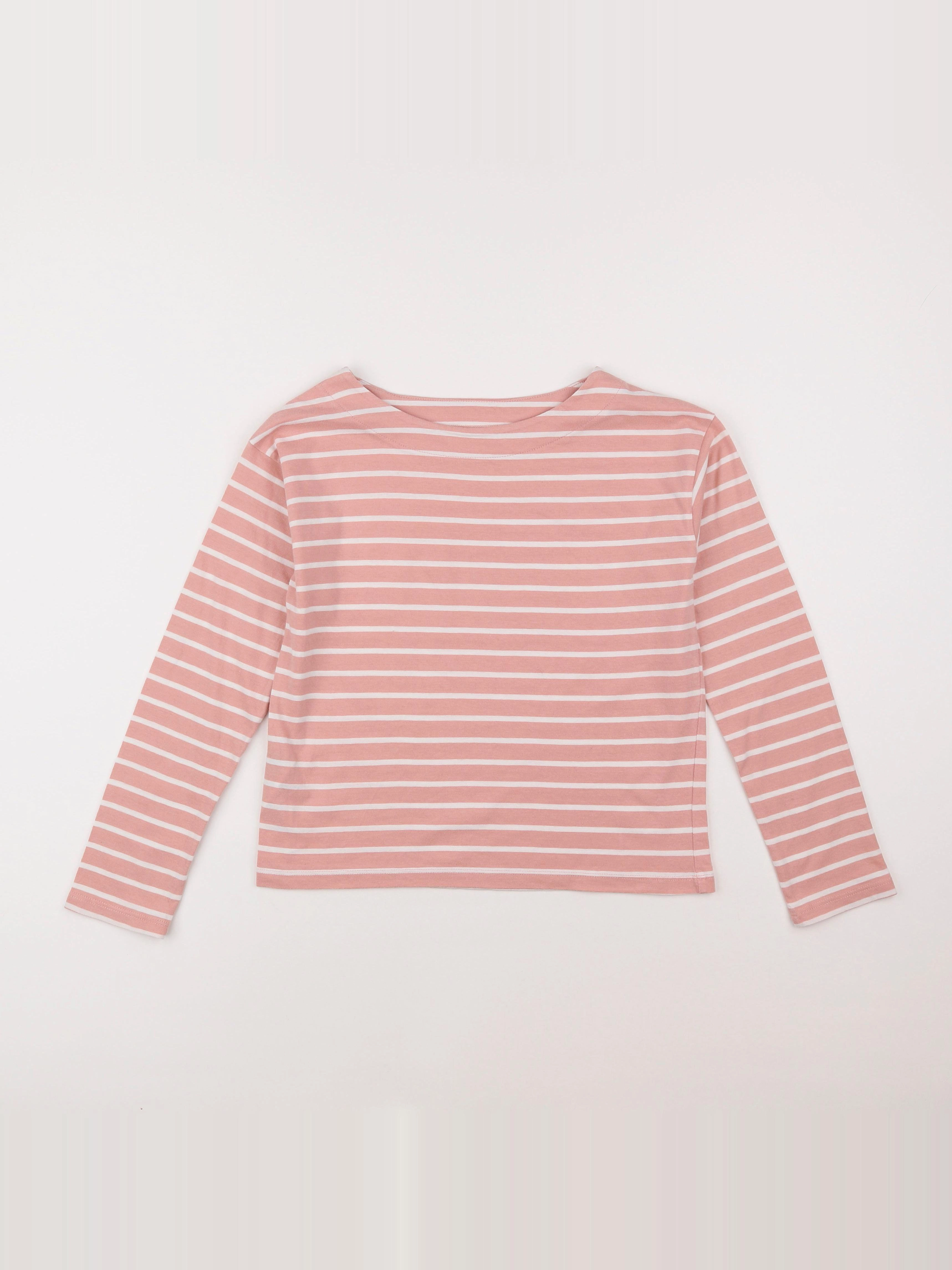 Mango - tee-shirt blanc, rose - 9/10 ans