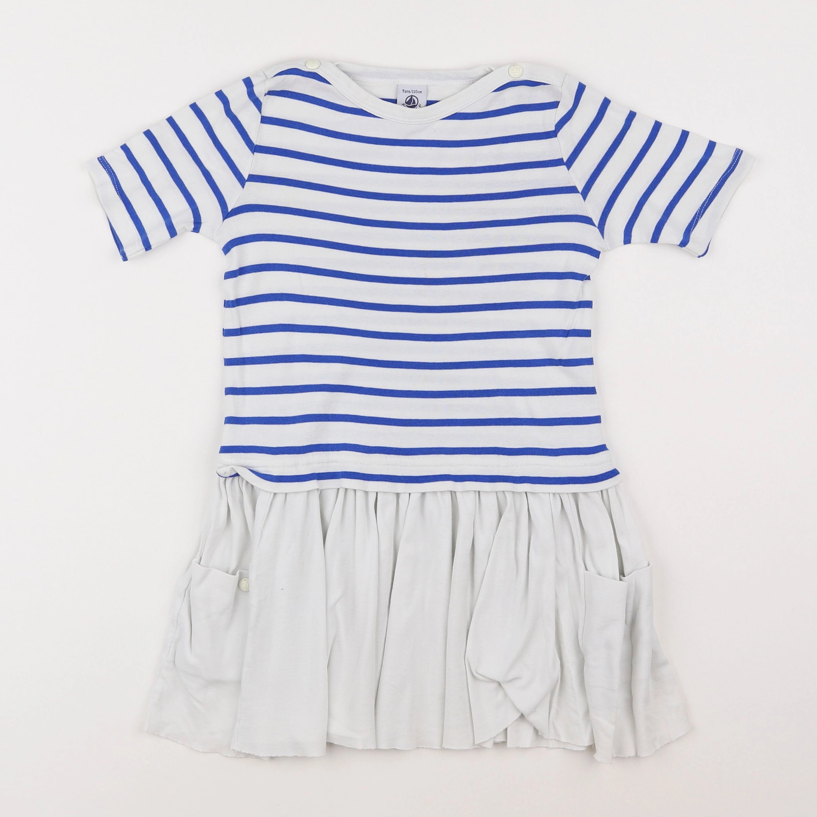 Petit Bateau - robe bleu - 5 ans