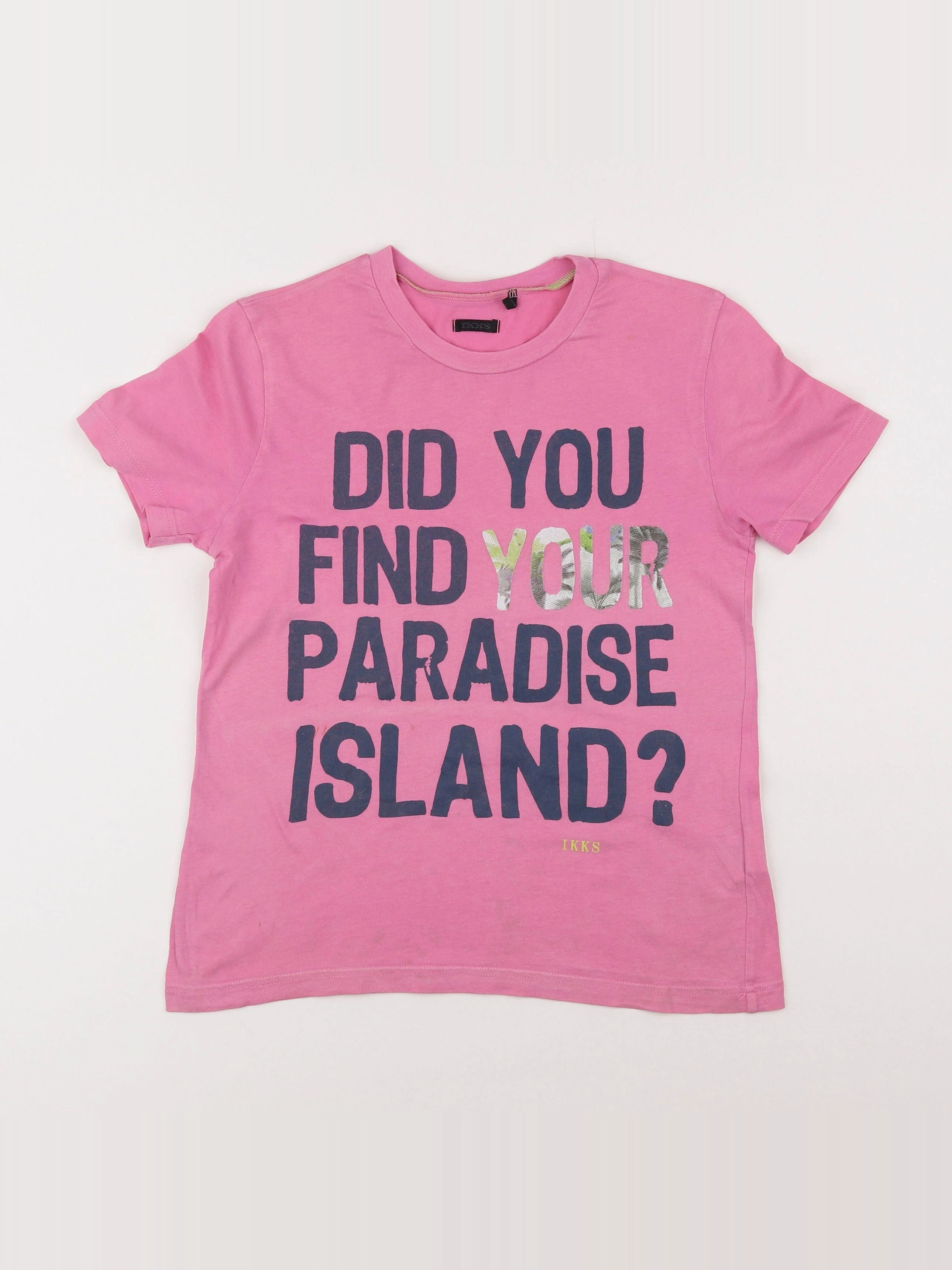 IKKS - tee-shirt rose - 8 ans