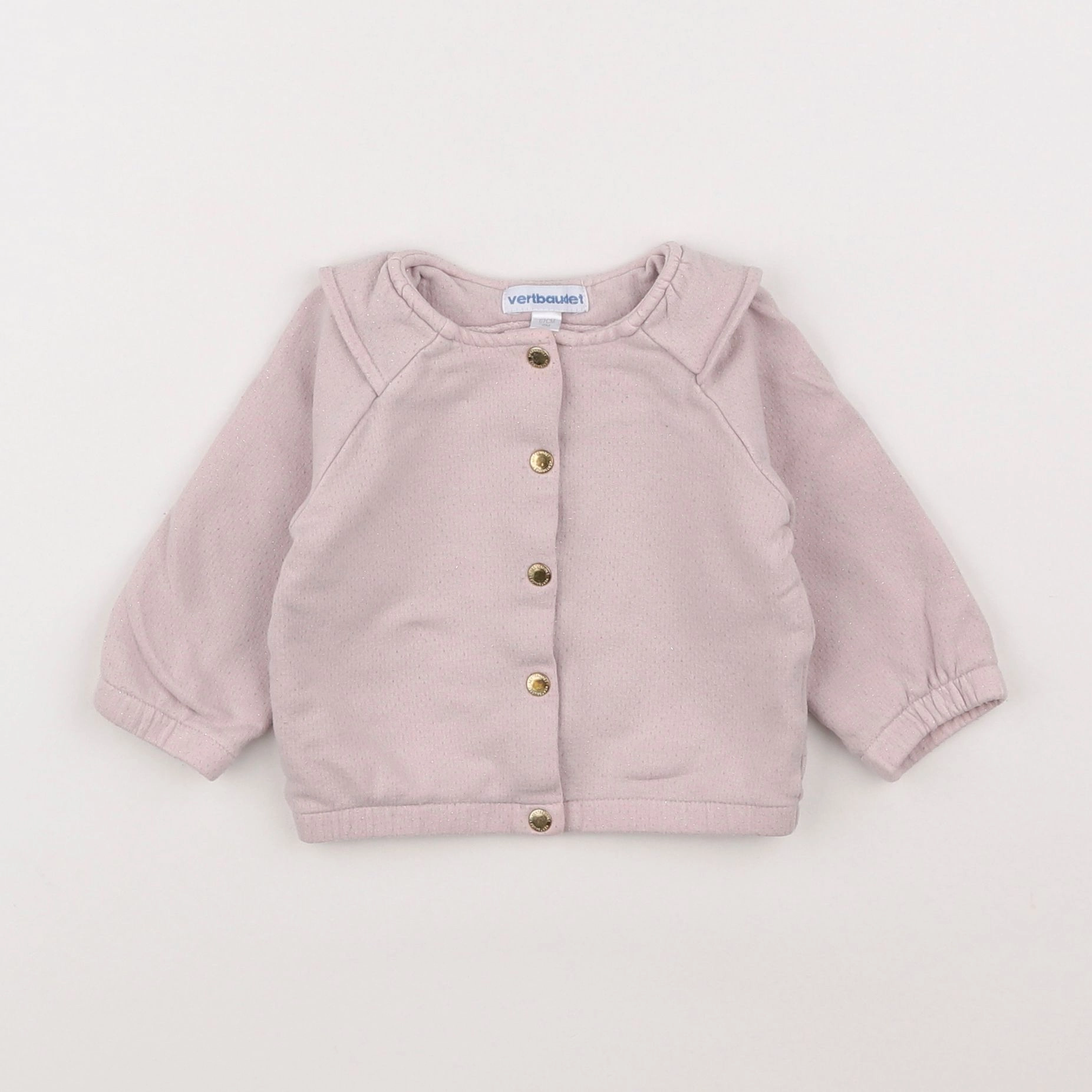 Vertbaudet - sweat rose - 6 mois
