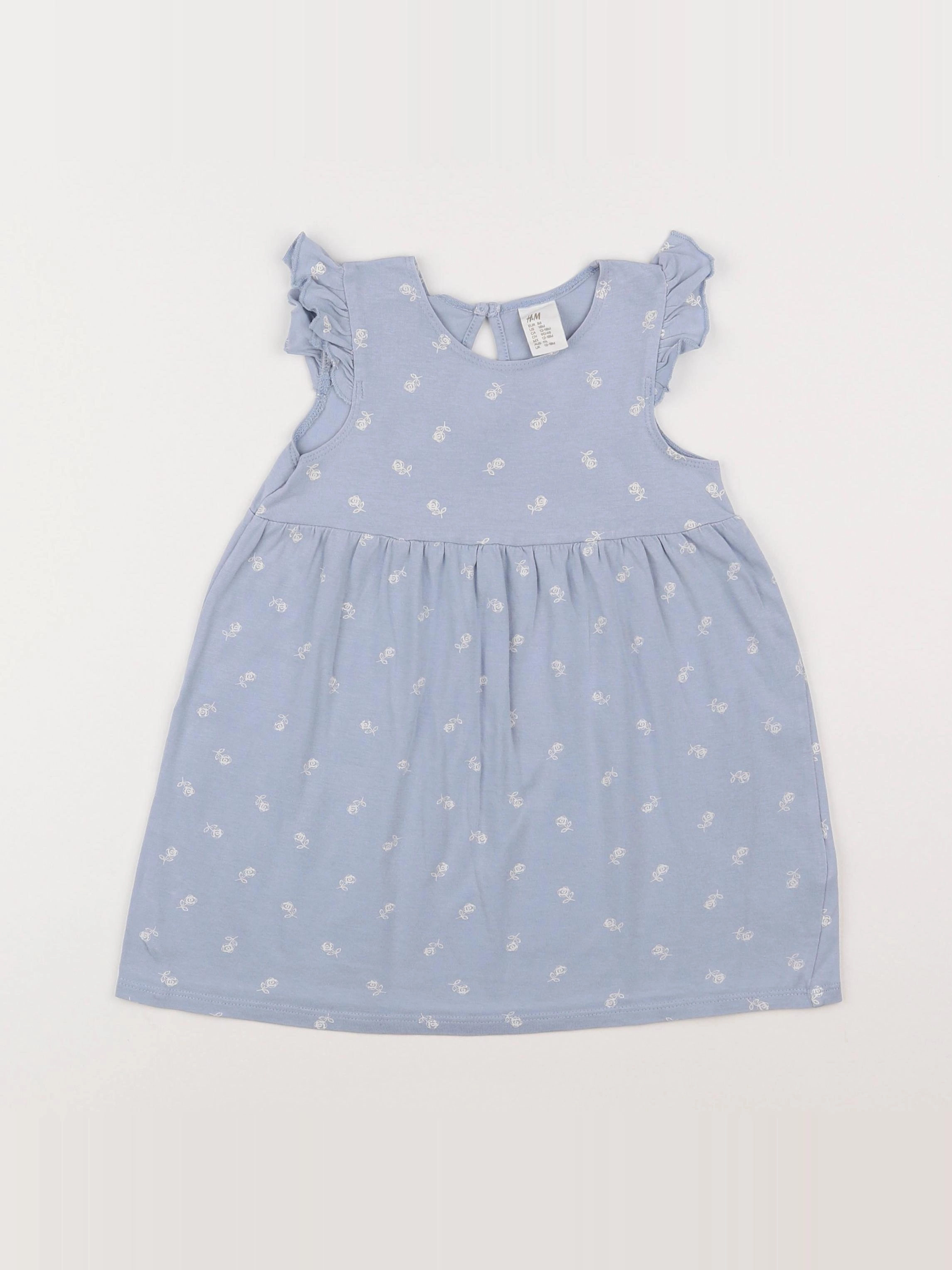H&M - robe bleu - 12/18 mois