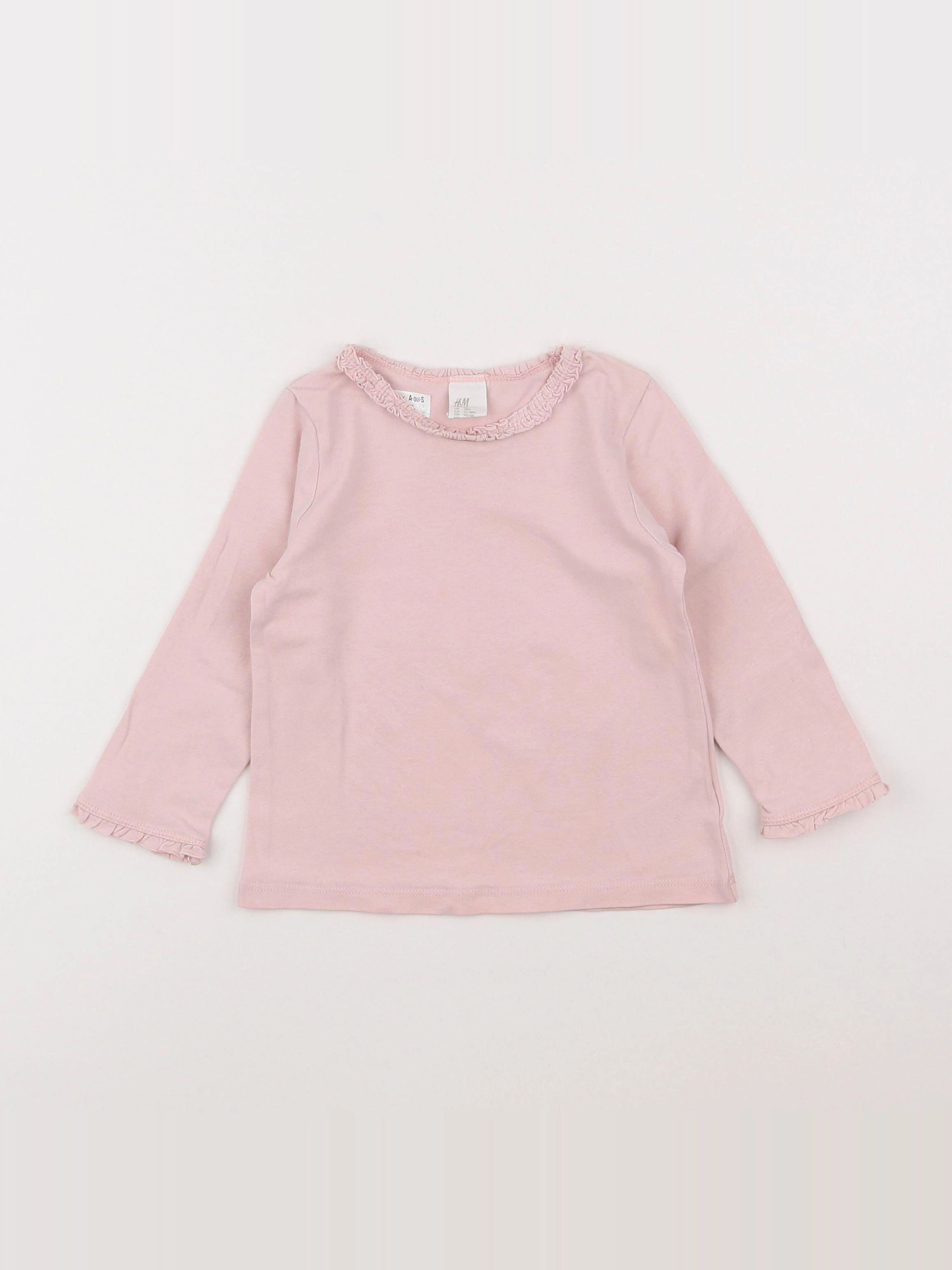 H&M - tee-shirt rose - 12/18 mois