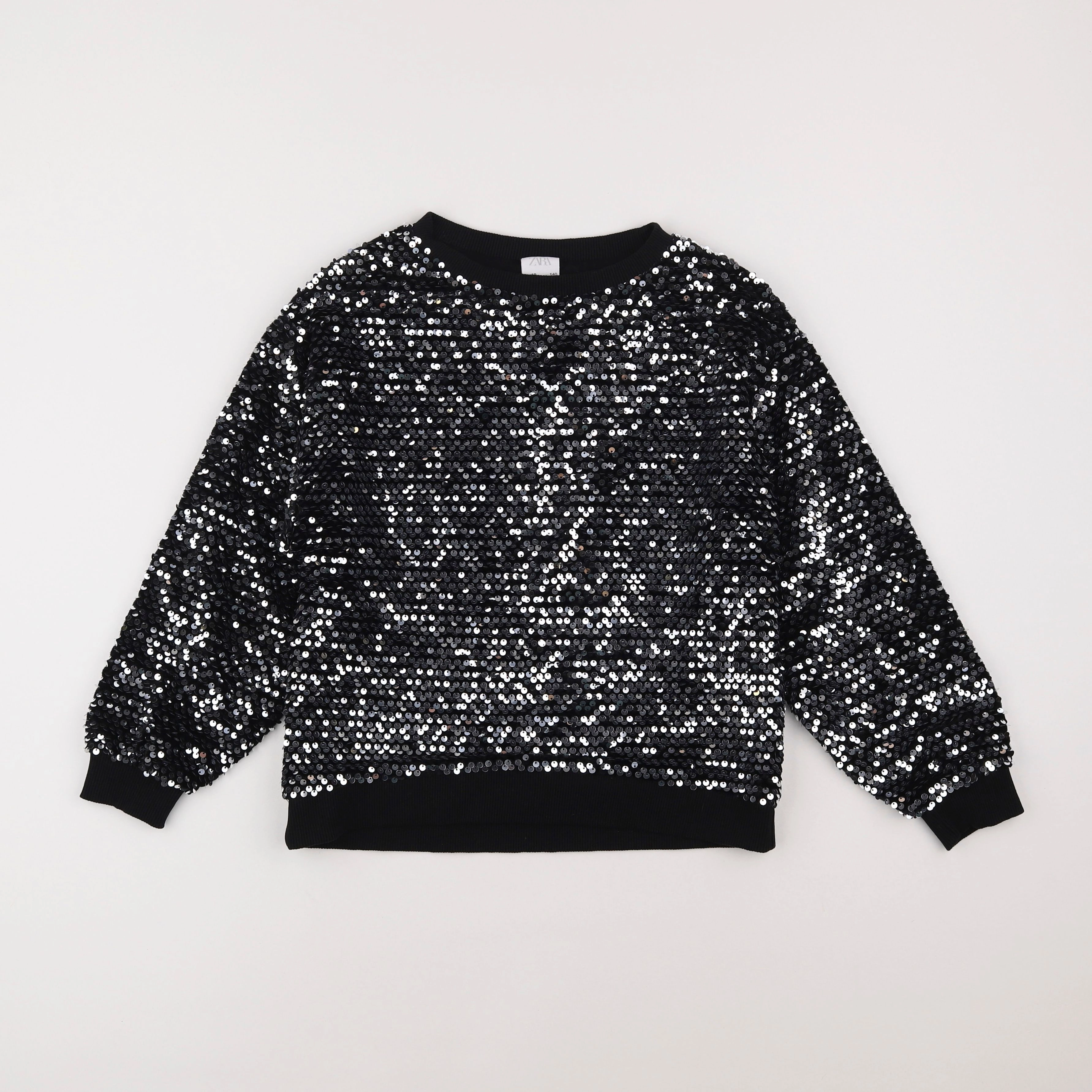 Zara - sweat noir, argent - 10 ans