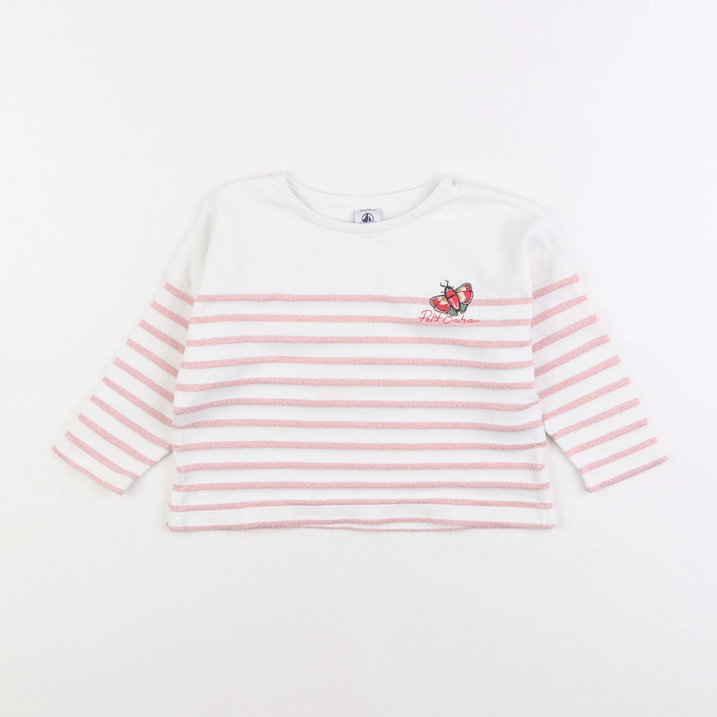 Petit Bateau - sweat rose - 3 ans