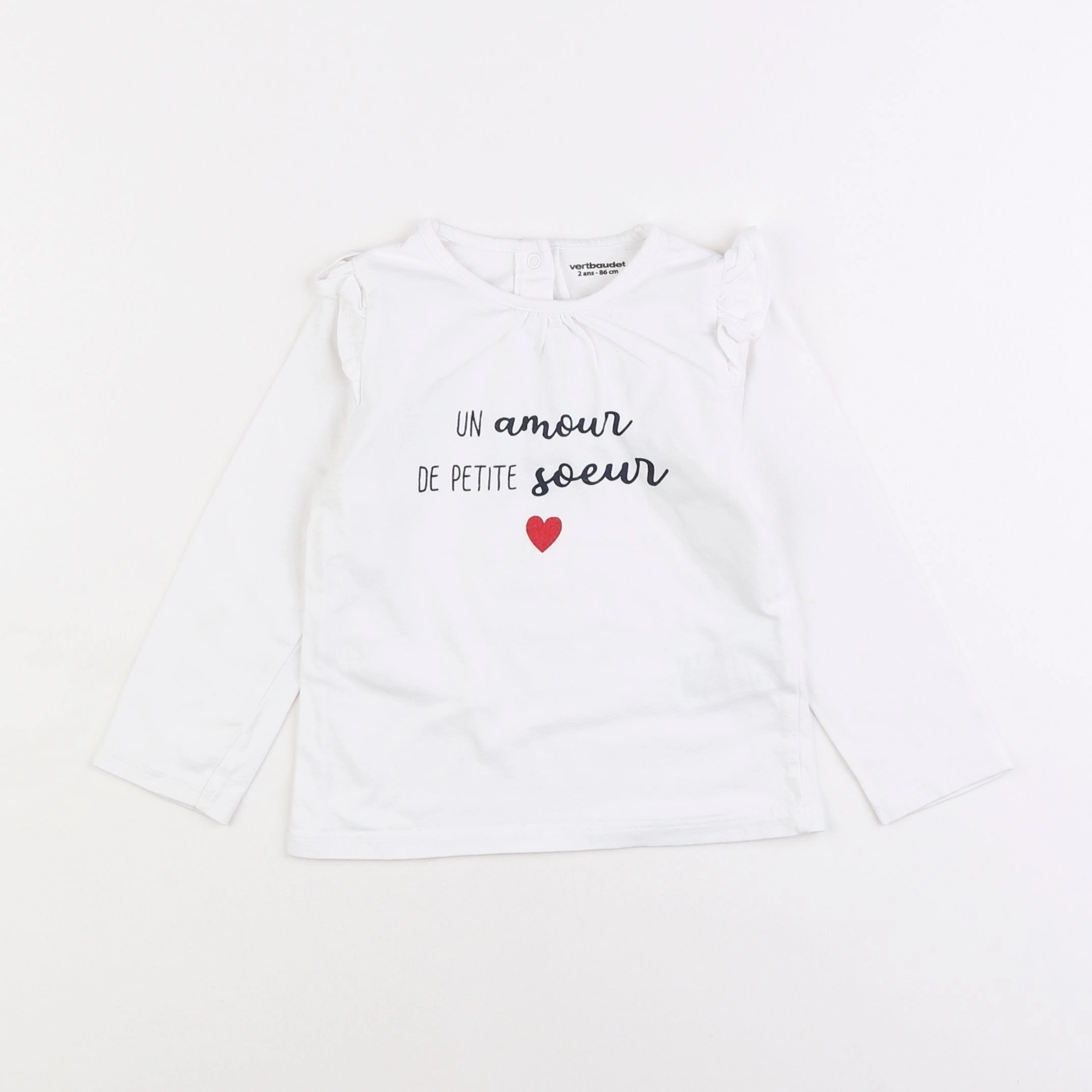 Vertbaudet - tee-shirt blanc - 2 ans