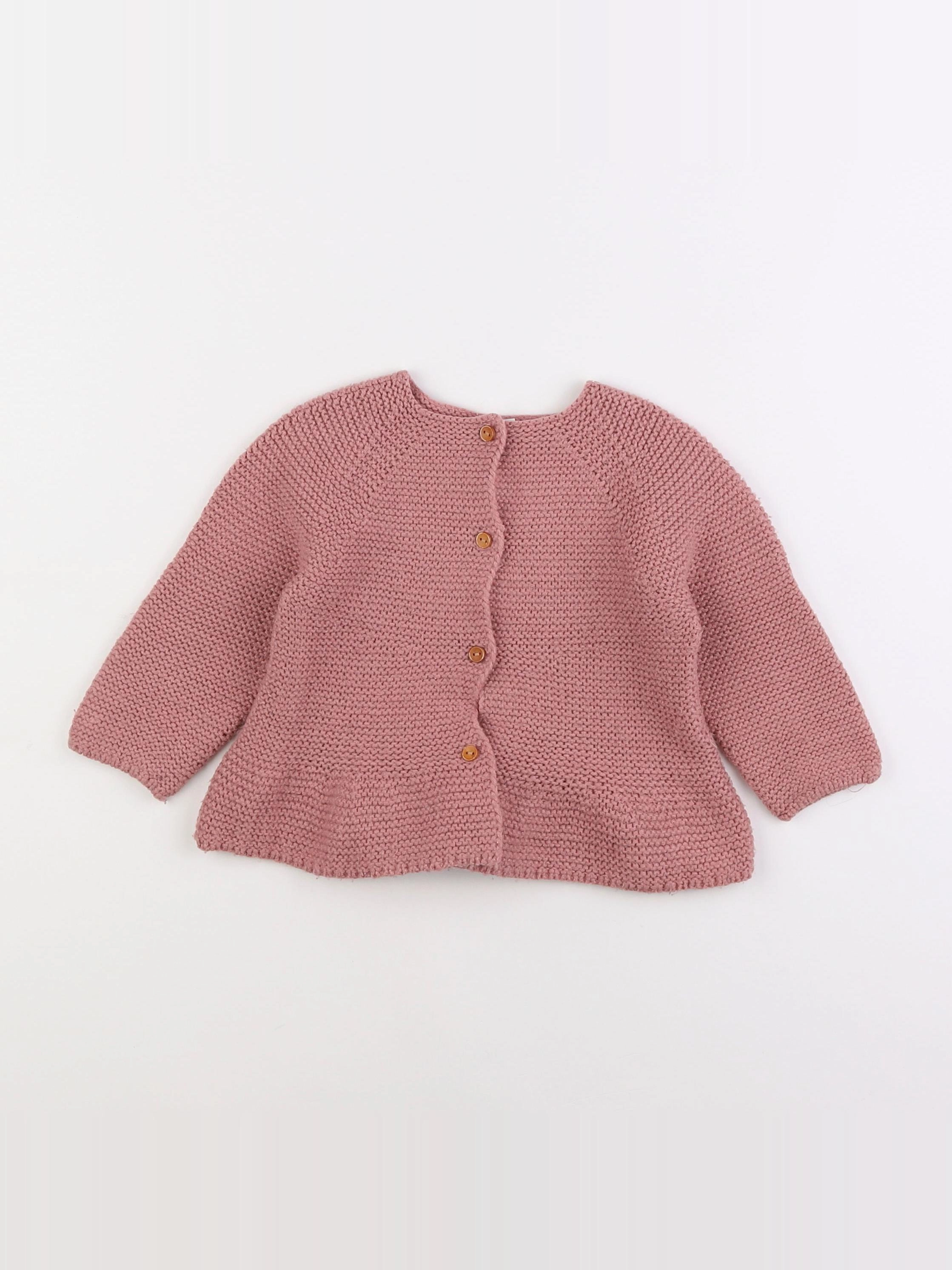 Zara - gilet rose - 6/9 mois