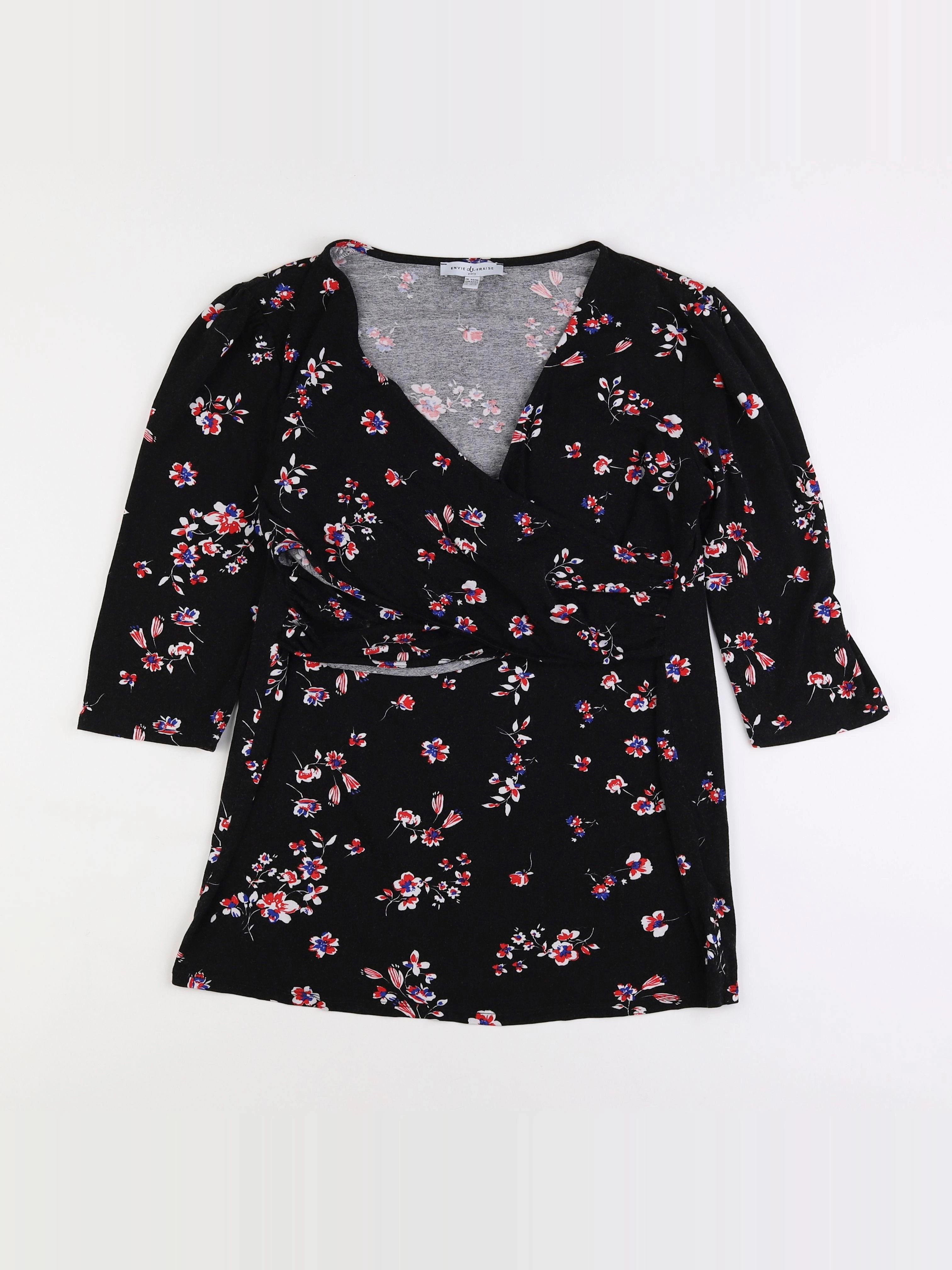 Envie de fraise - tee-shirt allaitement noir, rouge - 44 à 46