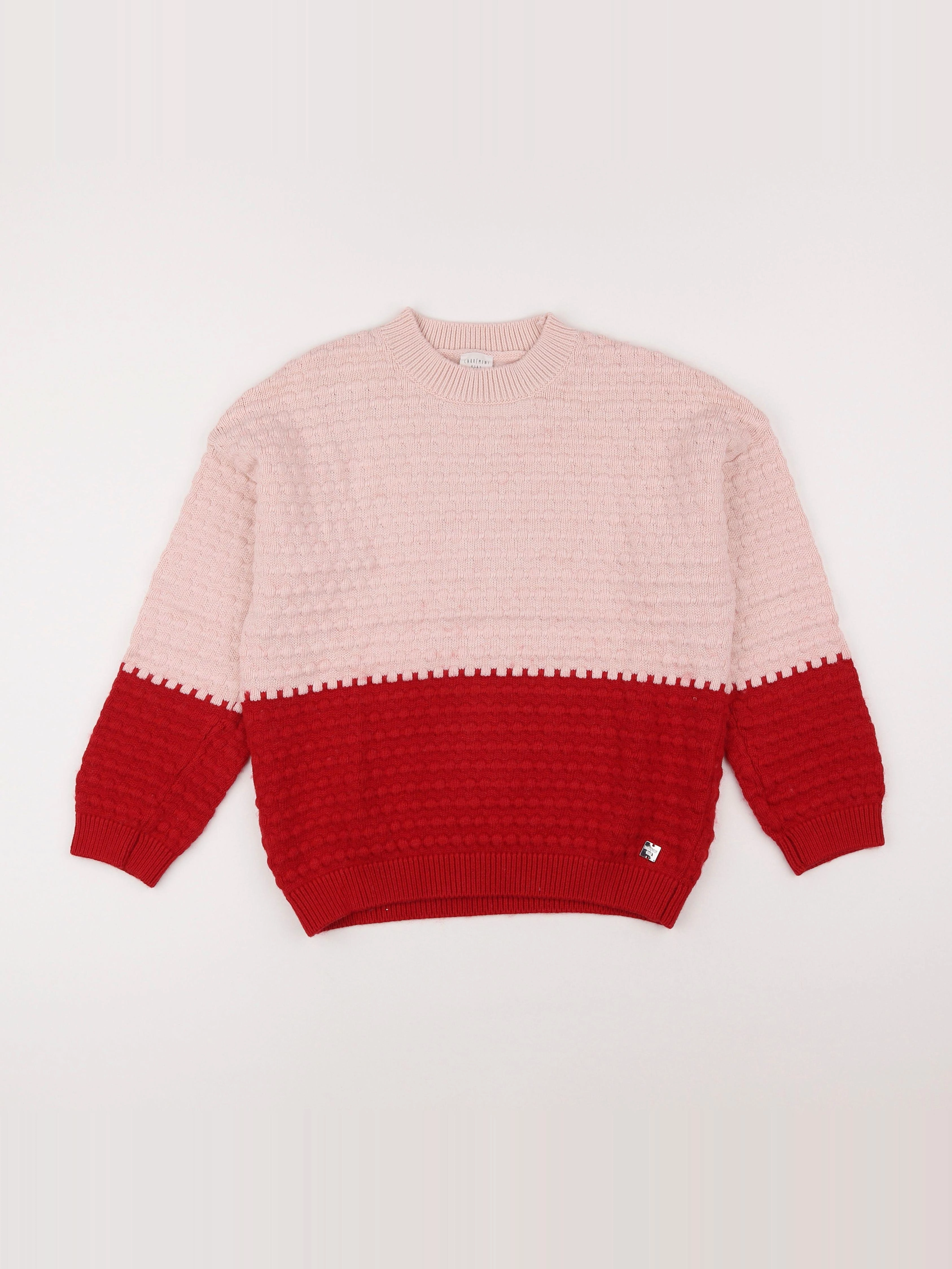 Carrément Beau - pull rouge, rose - 10 ans