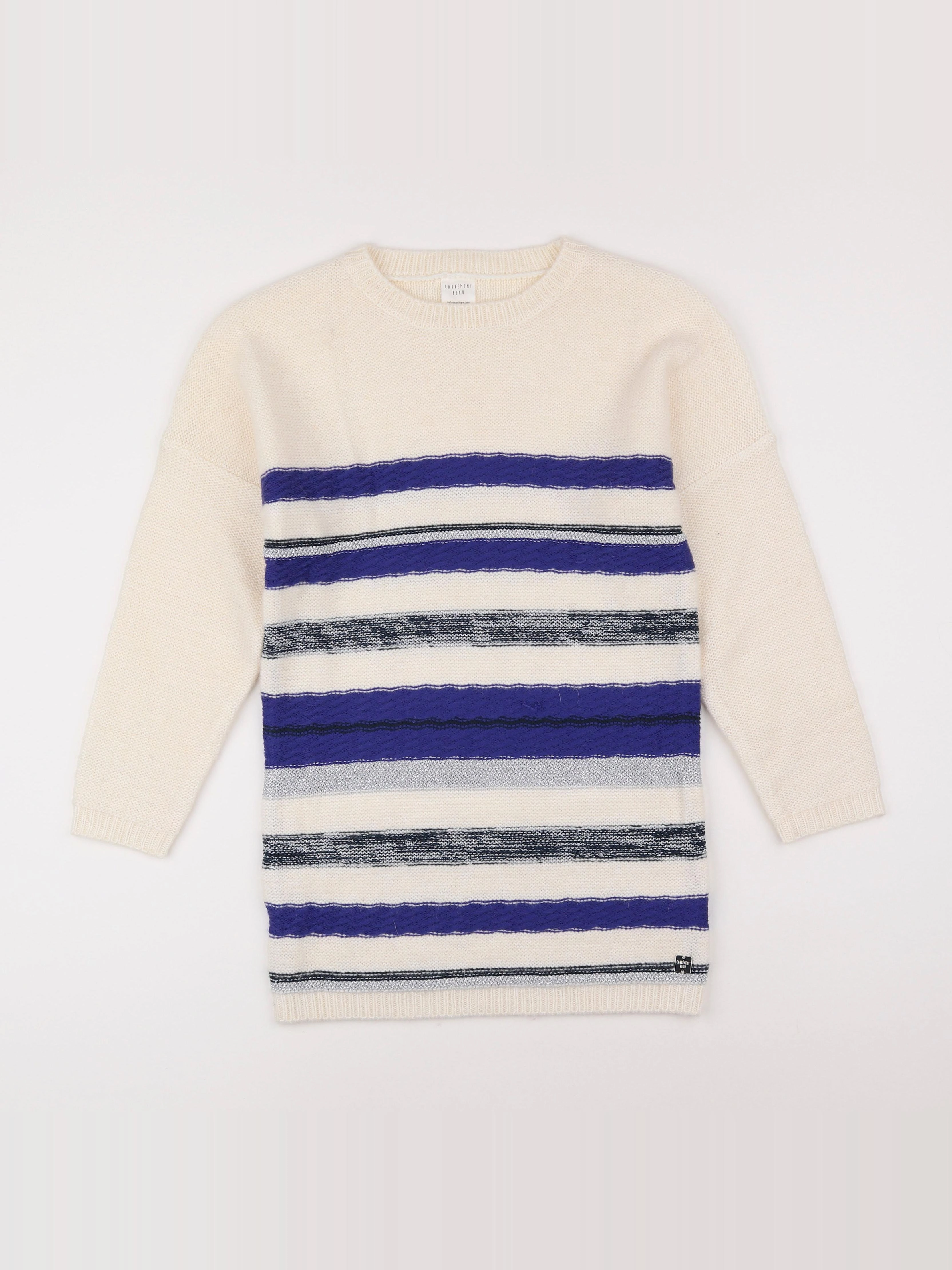 Carrément Beau - robe blanc, bleu - 10 ans