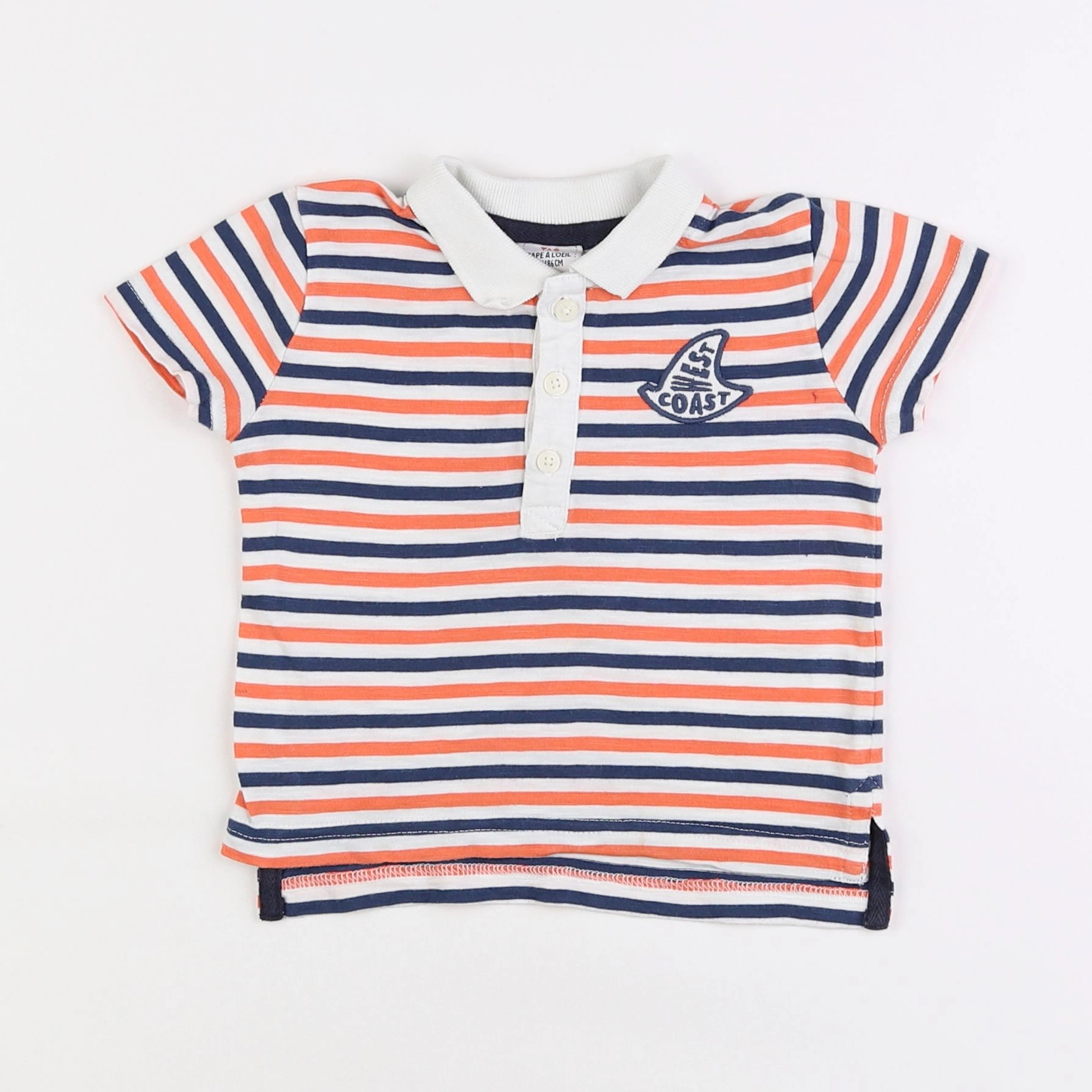 Tape à l'oeil - polo bleu, orange - 2 ans