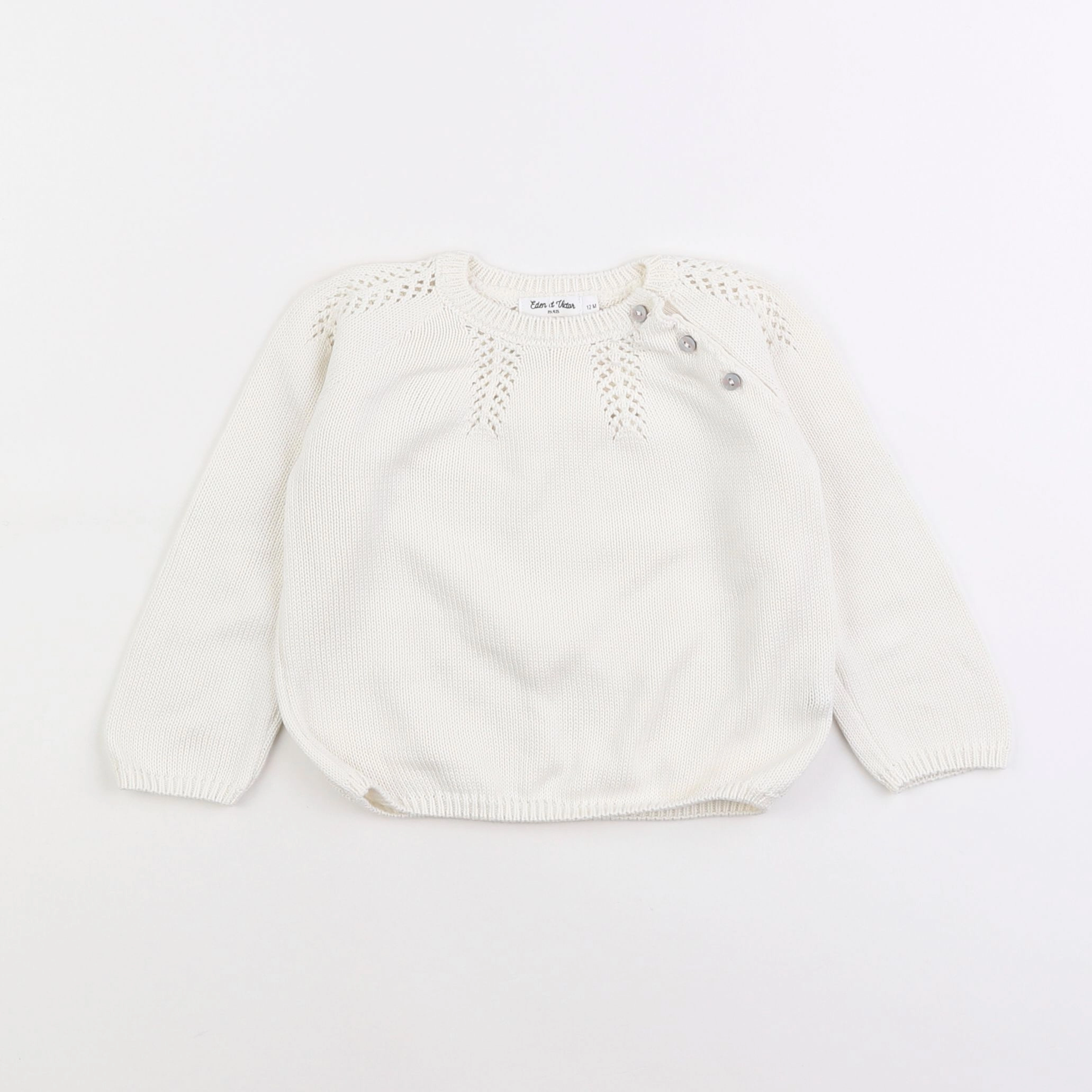 Eden & Victor - pull blanc - 12 mois