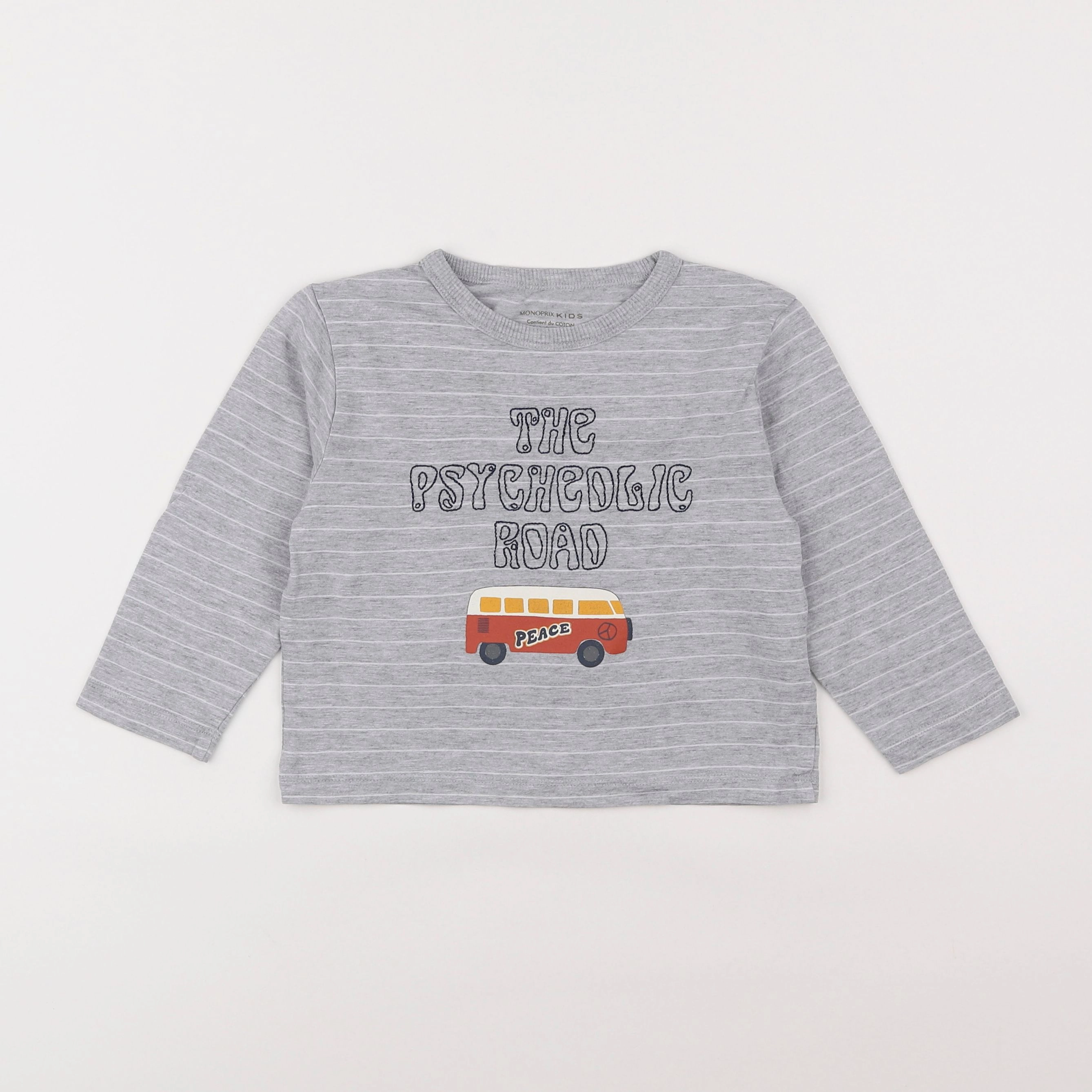 Monoprix - tee-shirt gris - 3 ans