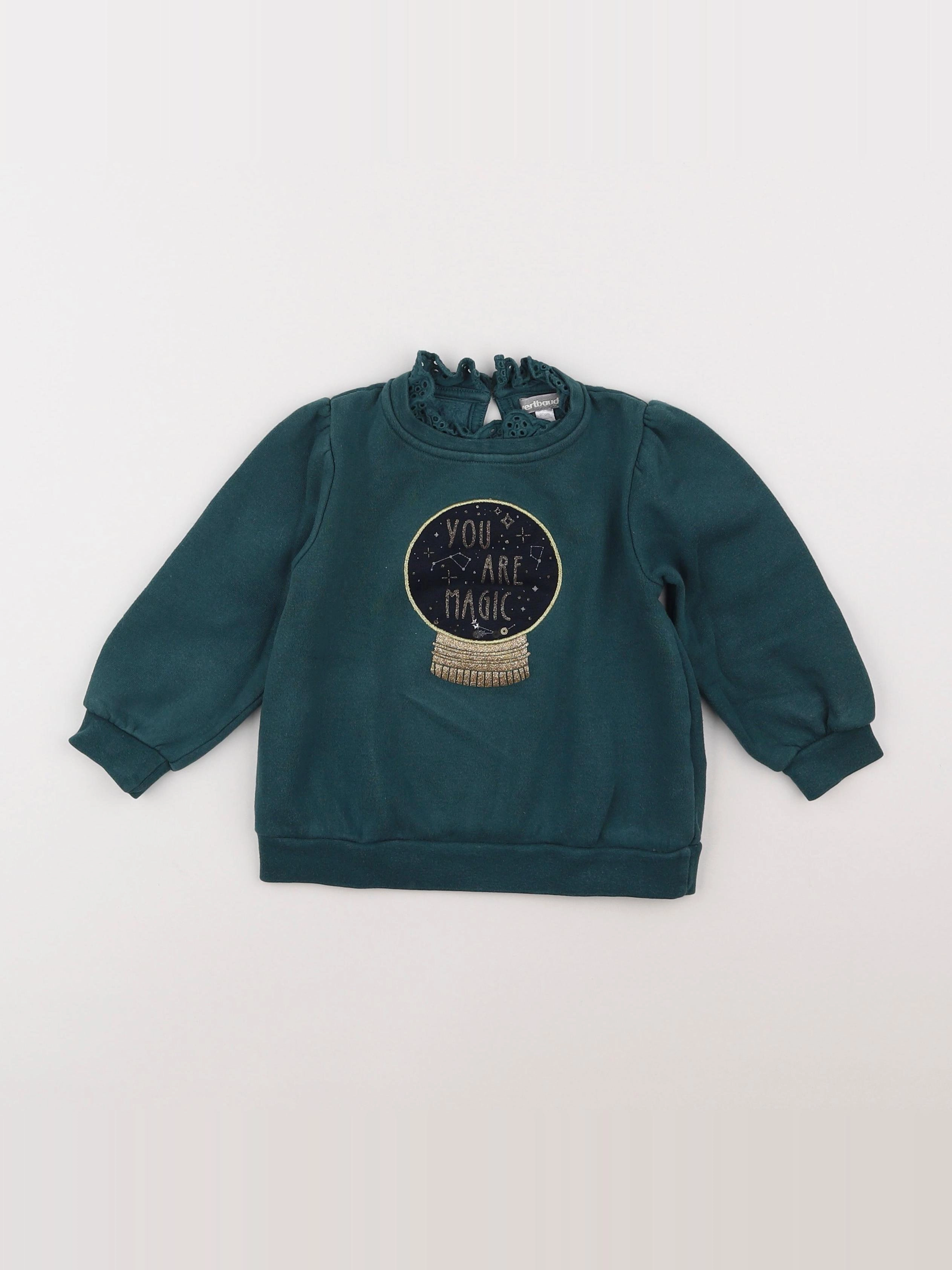 Vertbaudet - sweat vert - 3 ans