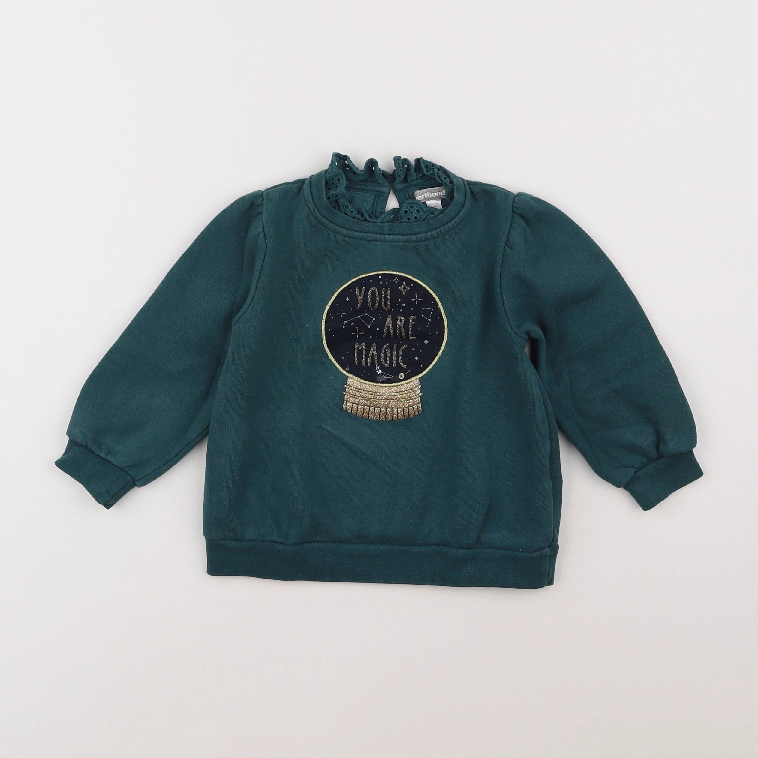 Vertbaudet - sweat vert - 3 ans