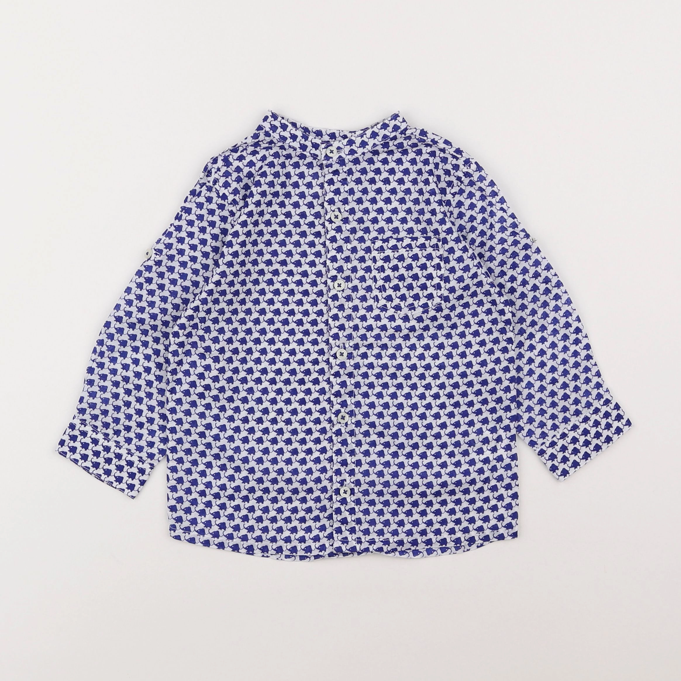 Boutchou - chemise bleu - 18 mois