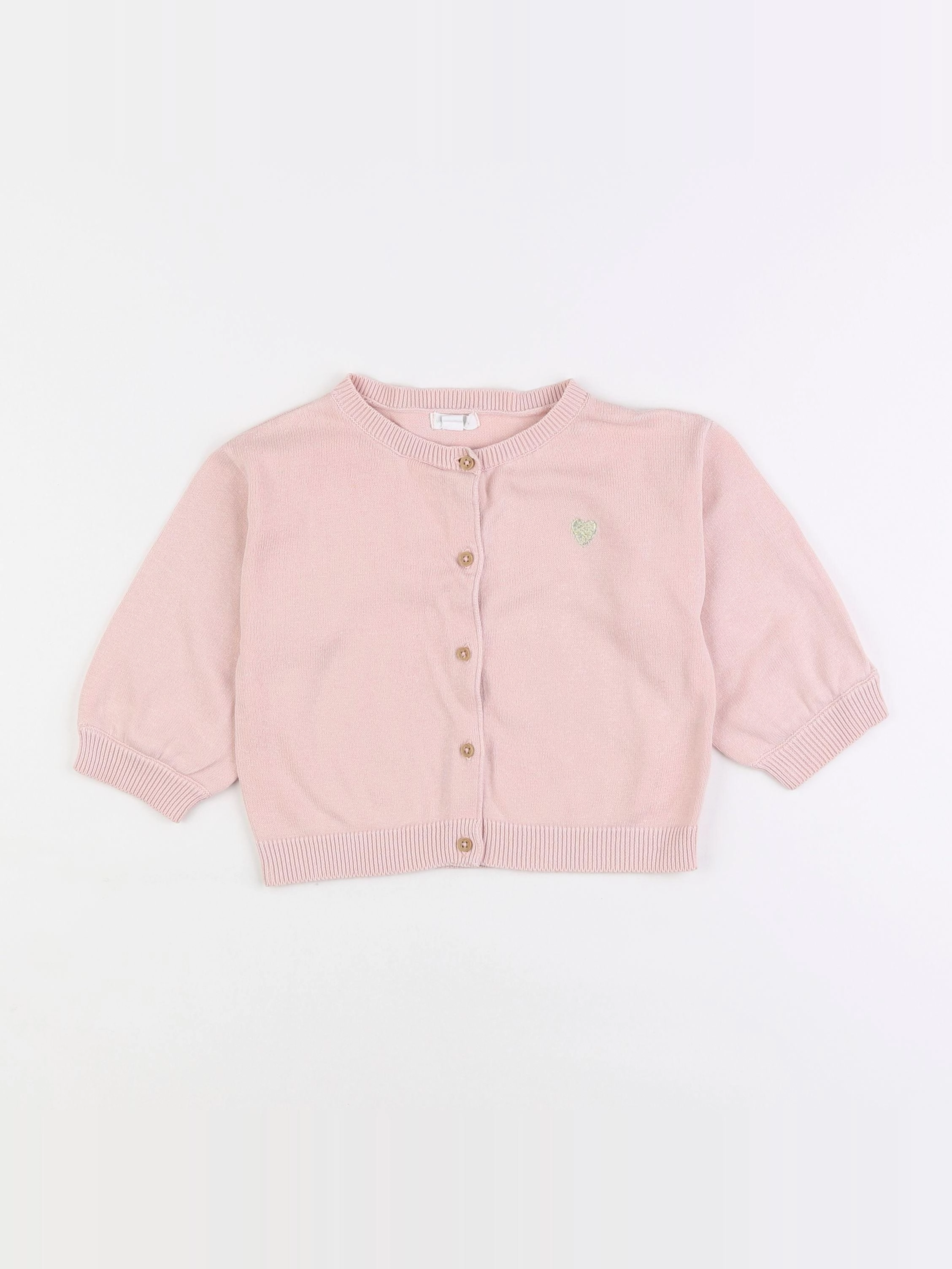 Vertbaudet - gilet rose - 18 mois