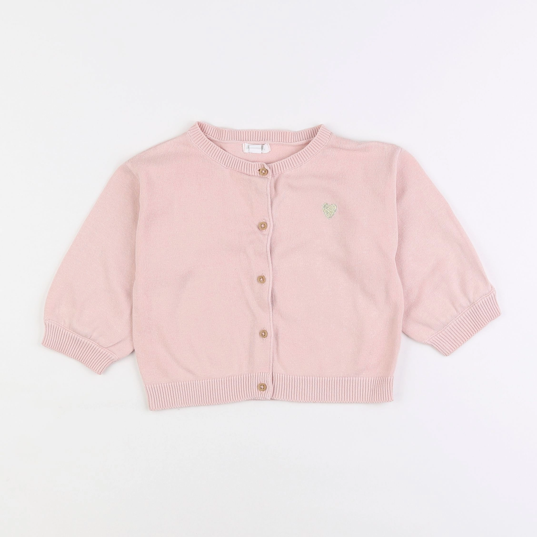 Vertbaudet - gilet rose - 18 mois