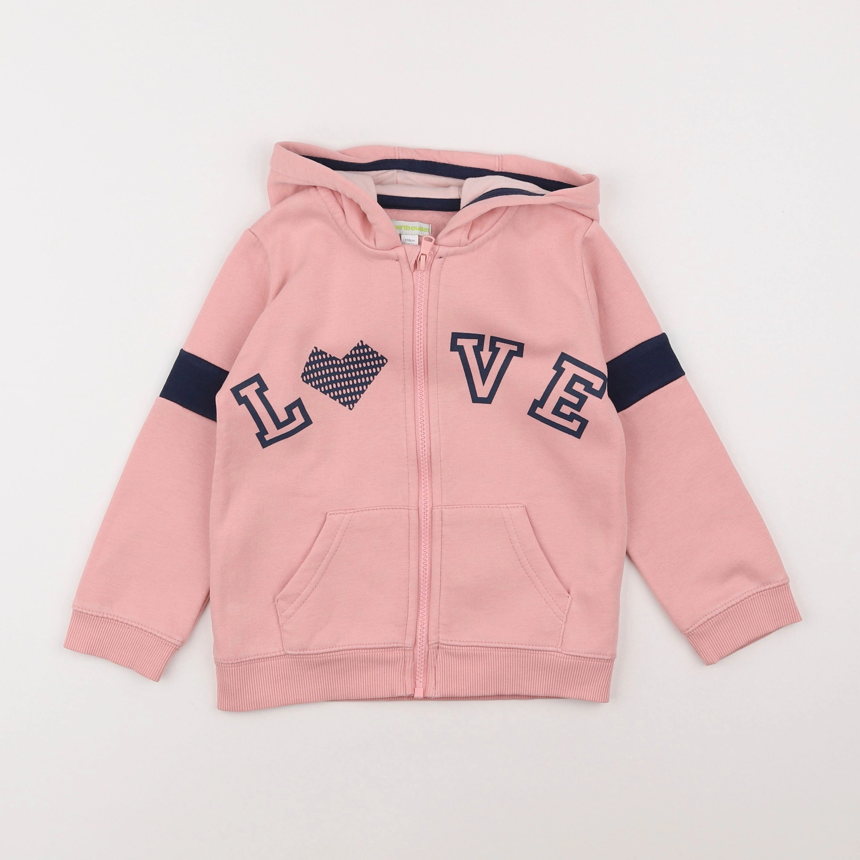 Vertbaudet - sweat rose - 6 ans