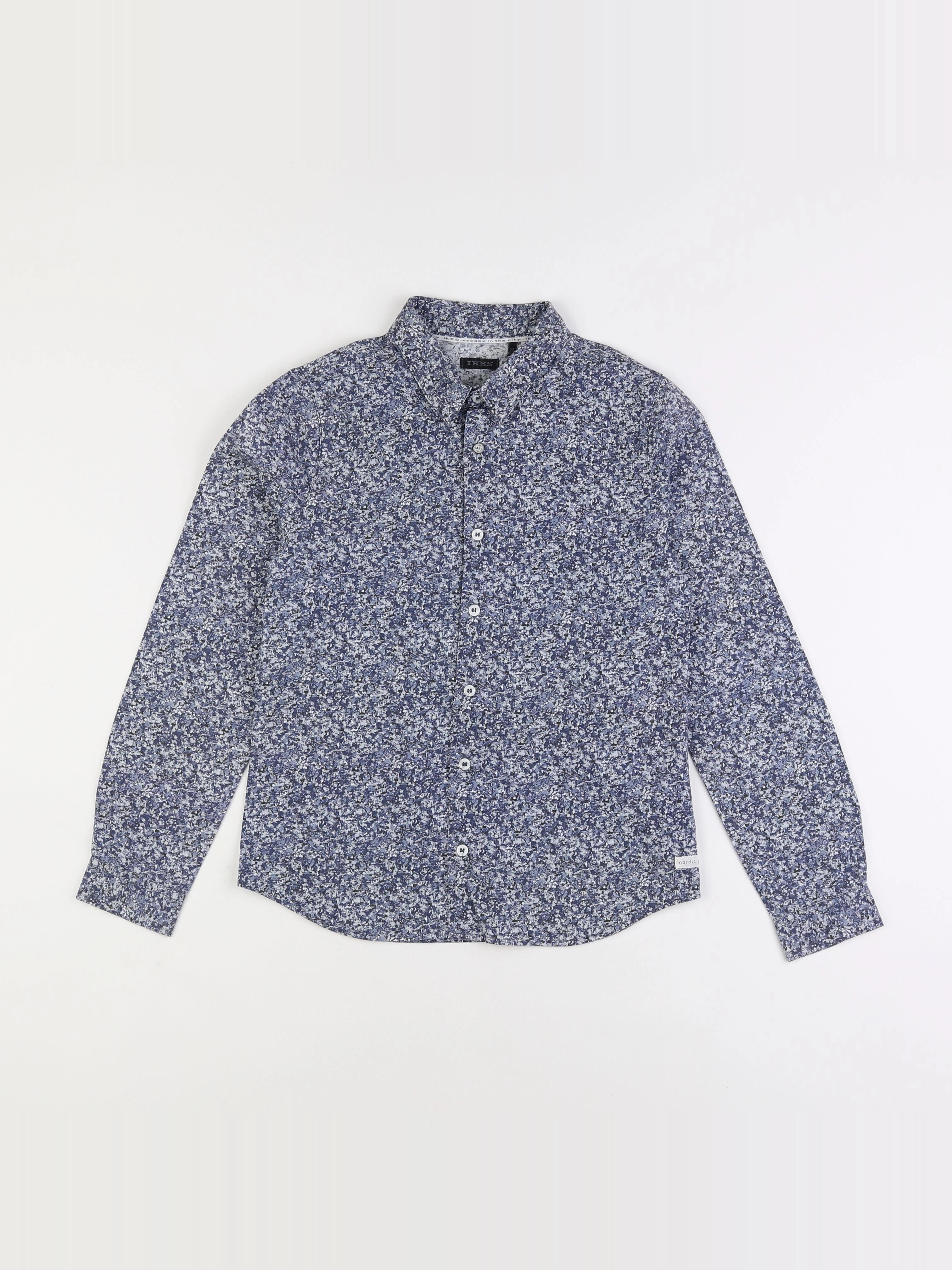 IKKS - chemise bleu, blanc - 10 ans