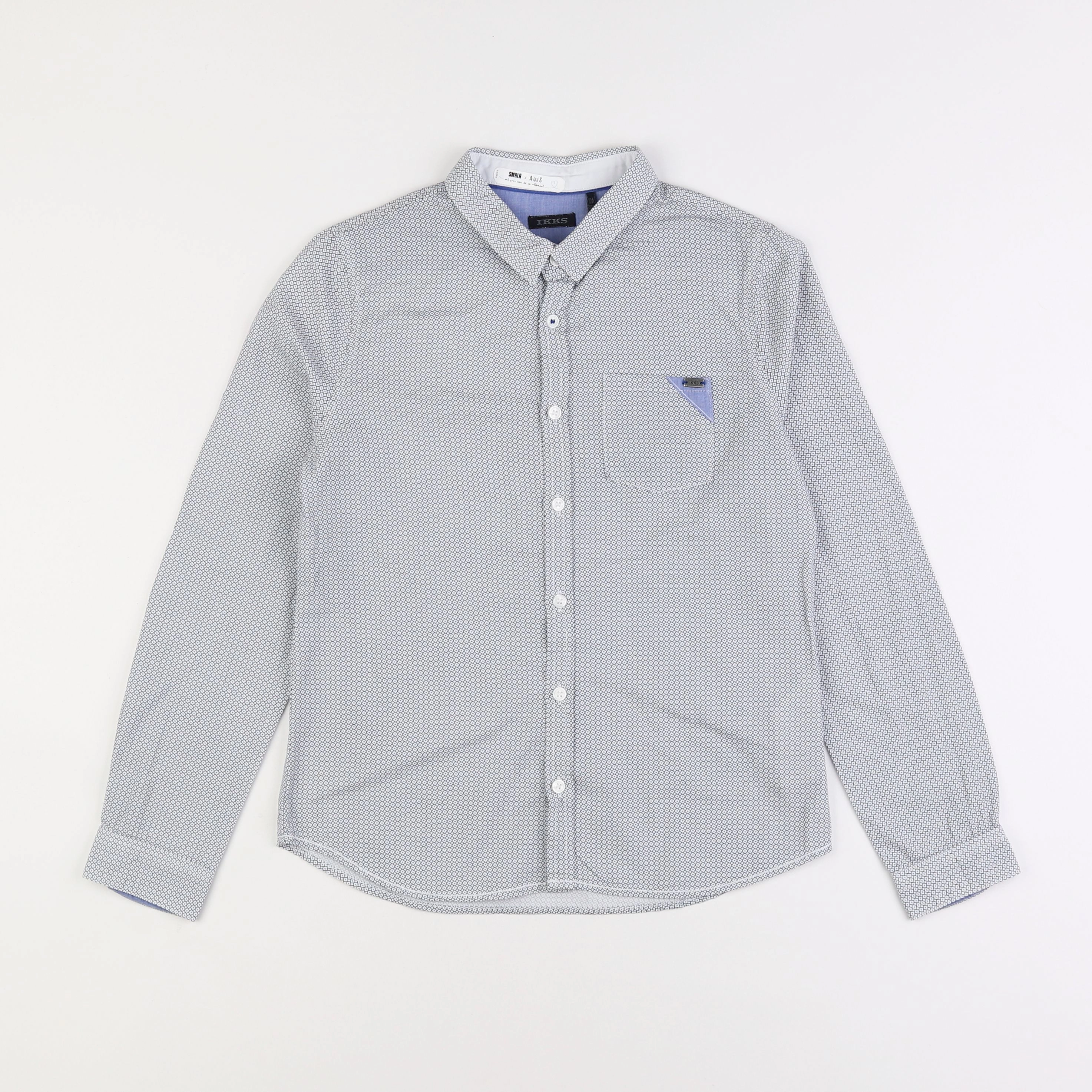 IKKS - chemise bleu, blanc - 10 ans