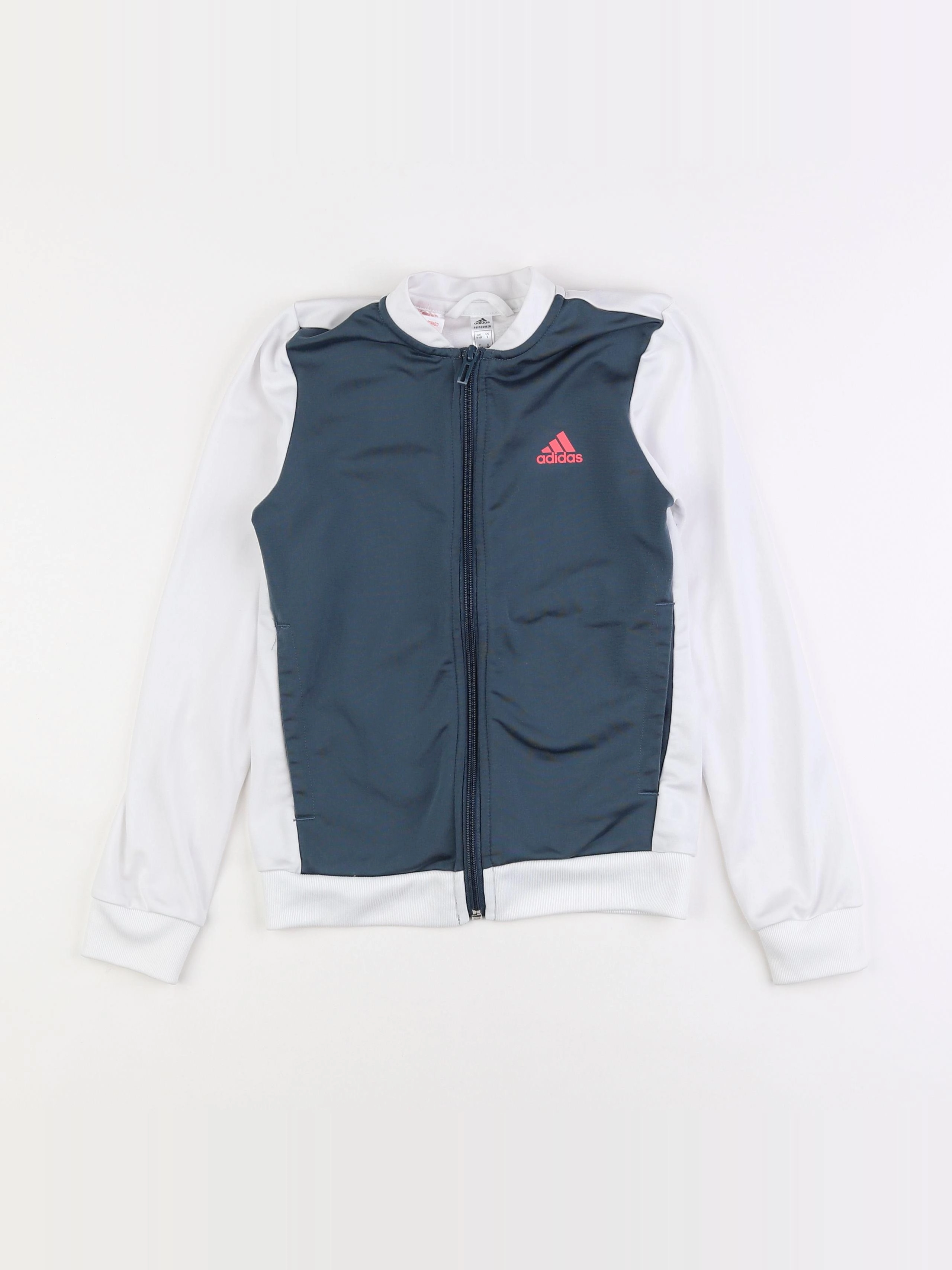 Adidas - sweat gris, blanc - 9/10 ans