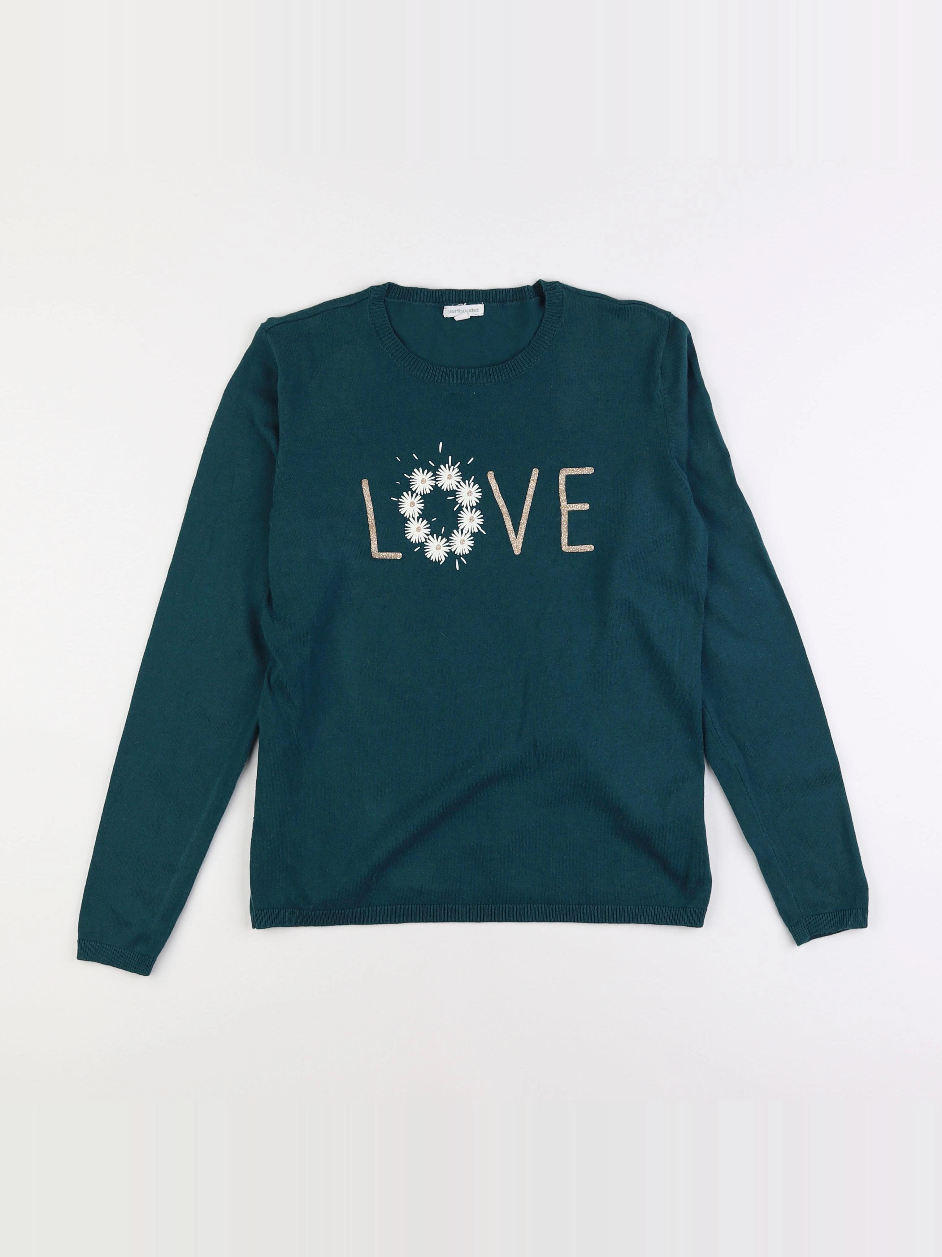 Vertbaudet - pull vert - 12 ans