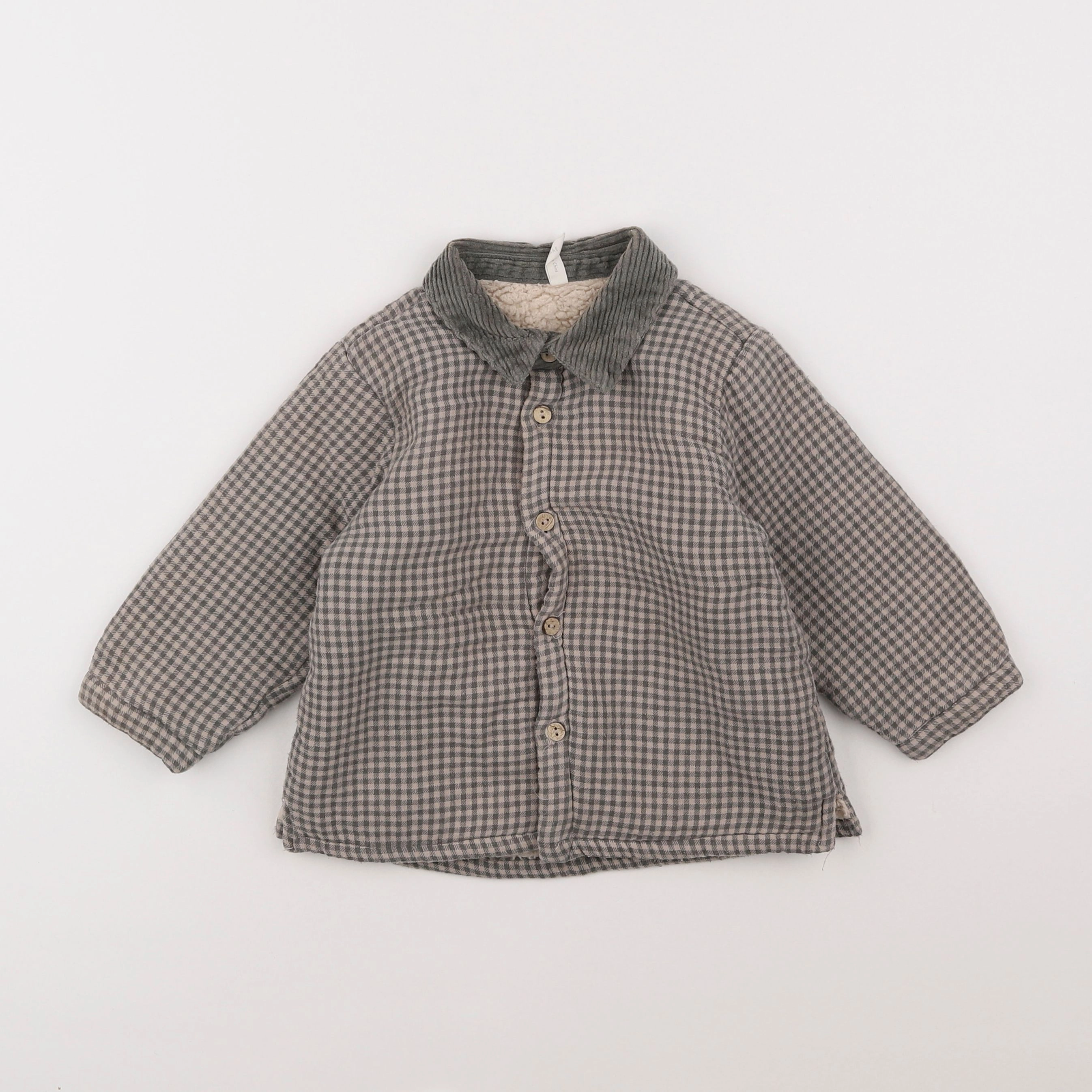 Quincy Mae - veste doublé gris - 18 mois à 2 ans