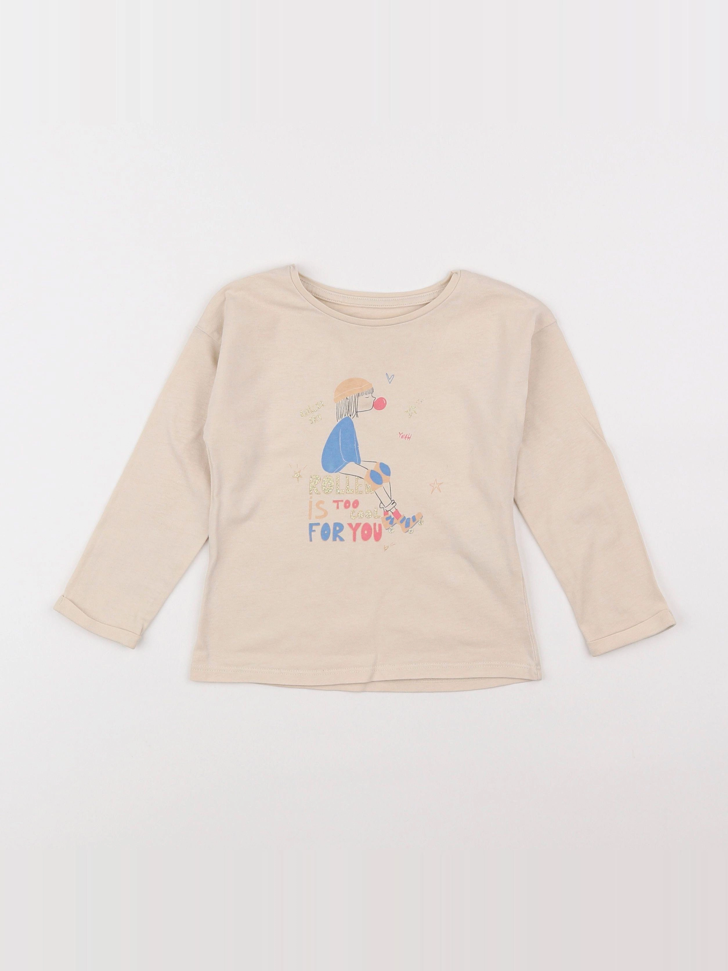 Vertbaudet - tee-shirt beige - 3 ans