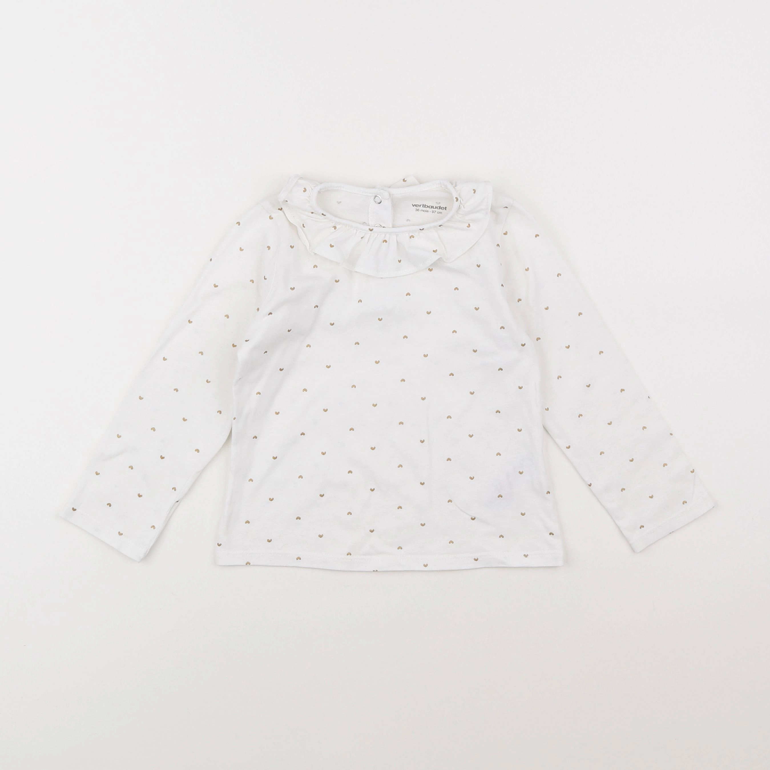 Vertbaudet - tee-shirt blanc, or - 3 ans